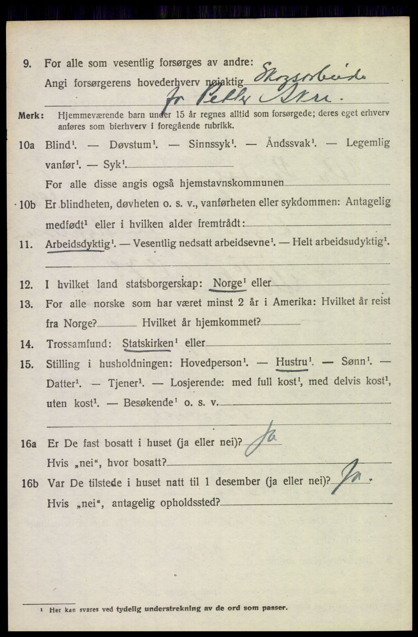 SAH, 1920 census for Ytre Rendal, 1920, p. 2940