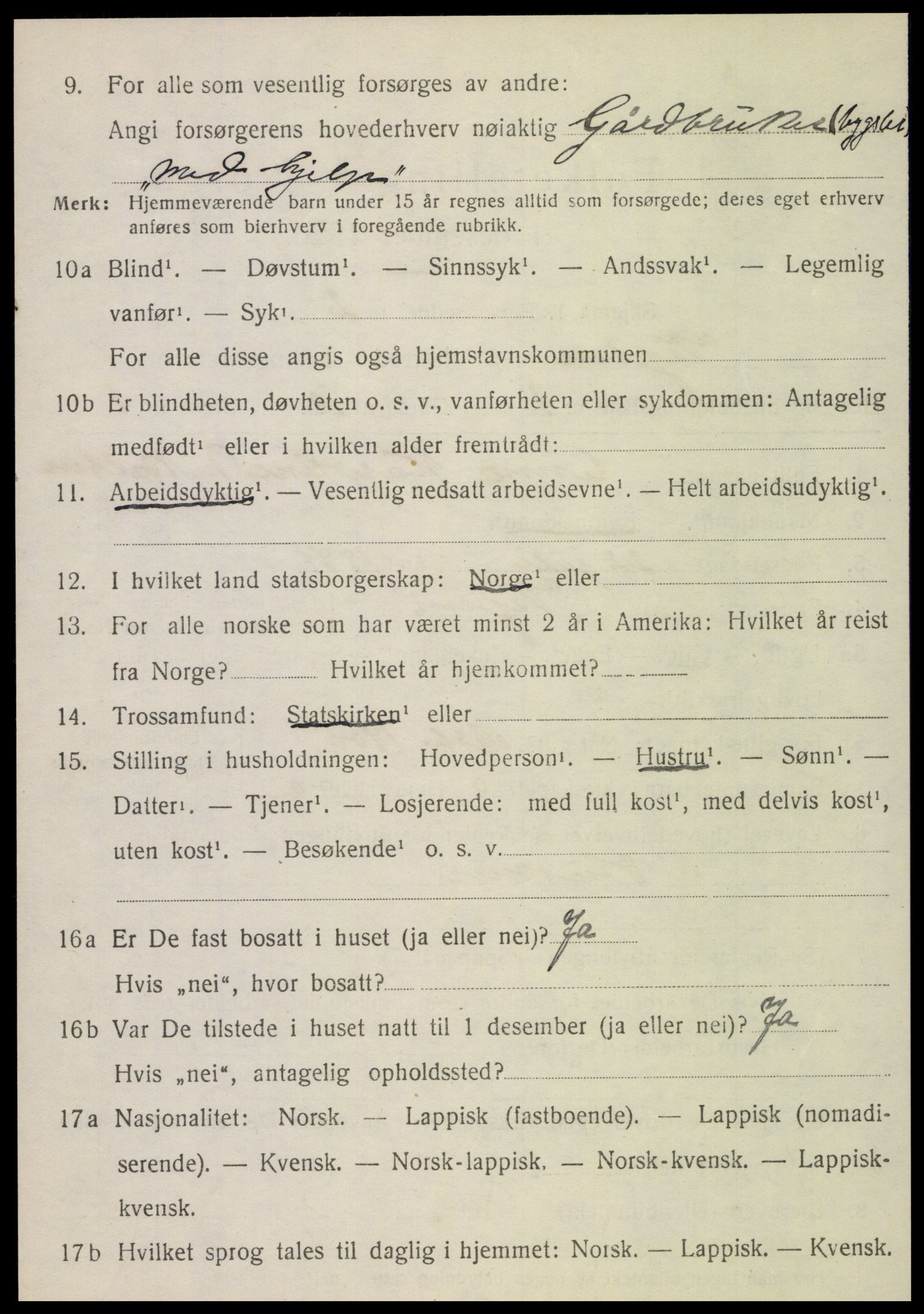 SAT, 1920 census for Vefsn, 1920, p. 4688