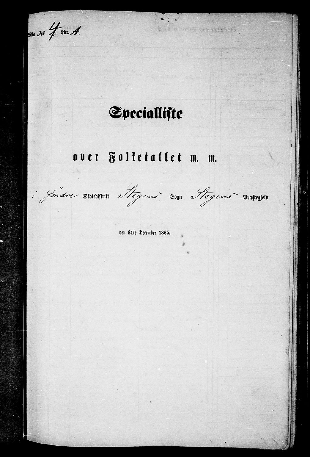 RA, 1865 census for Steigen, 1865, p. 55