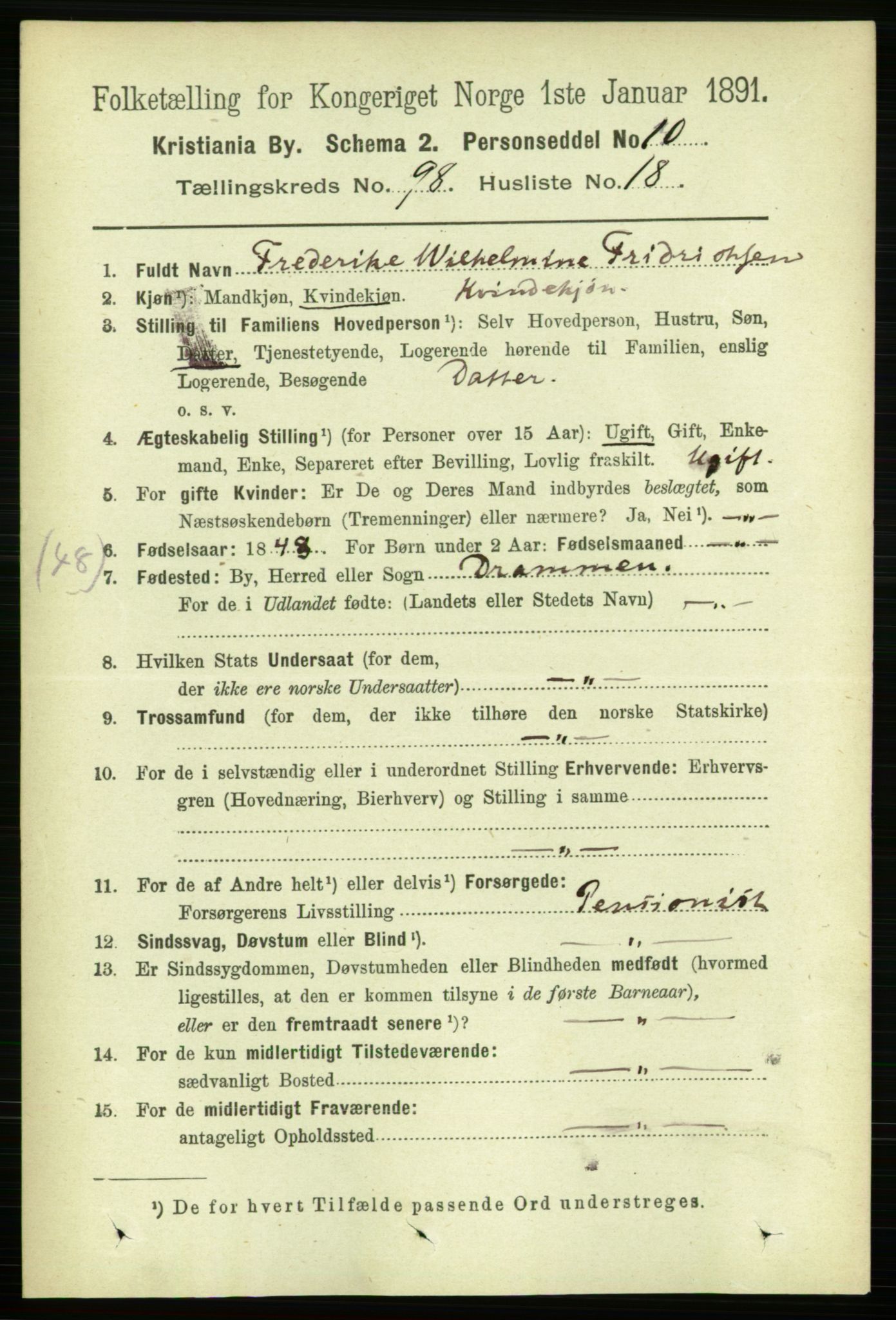 RA, 1891 census for 0301 Kristiania, 1891, p. 48242