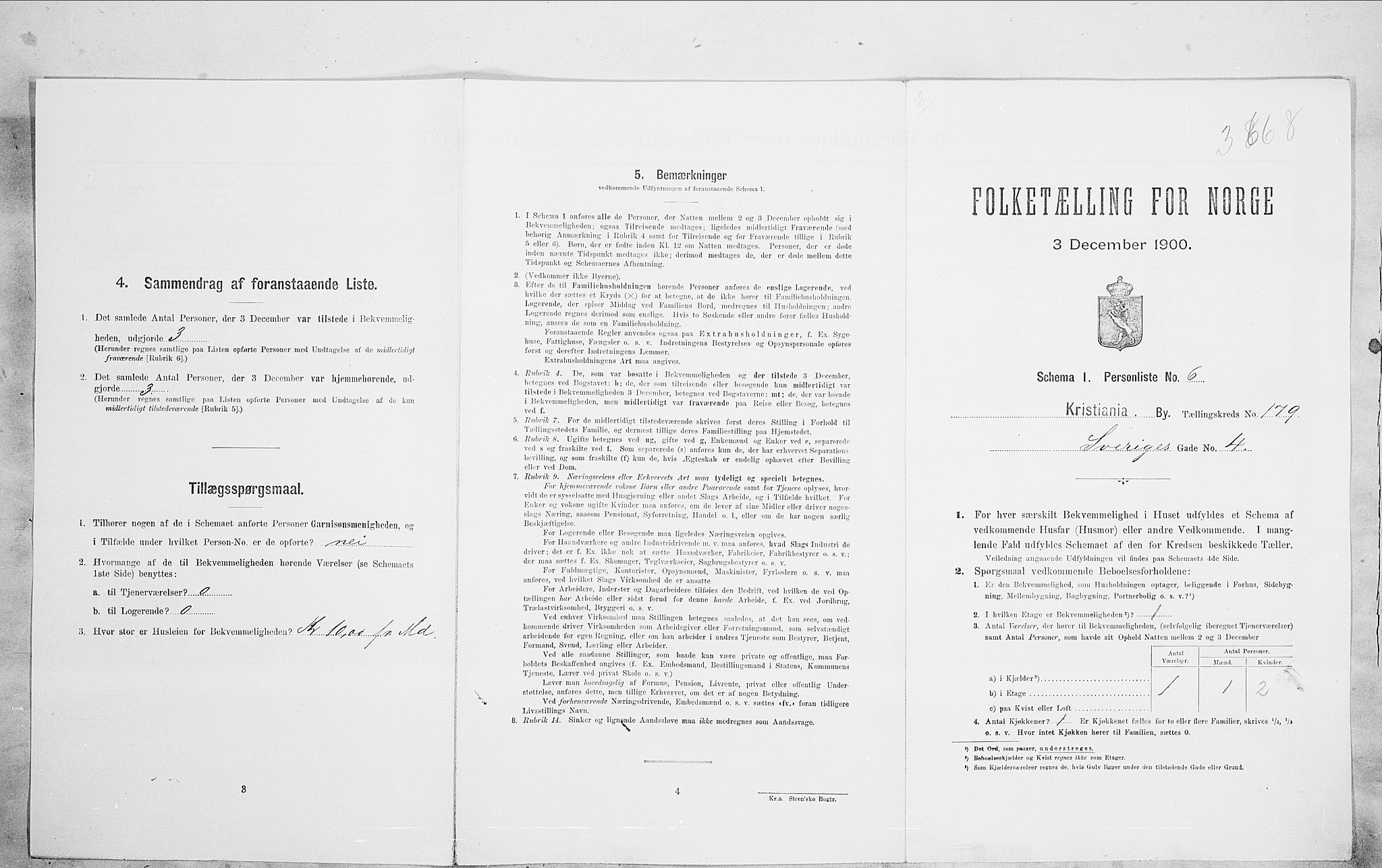 SAO, 1900 census for Kristiania, 1900, p. 94619