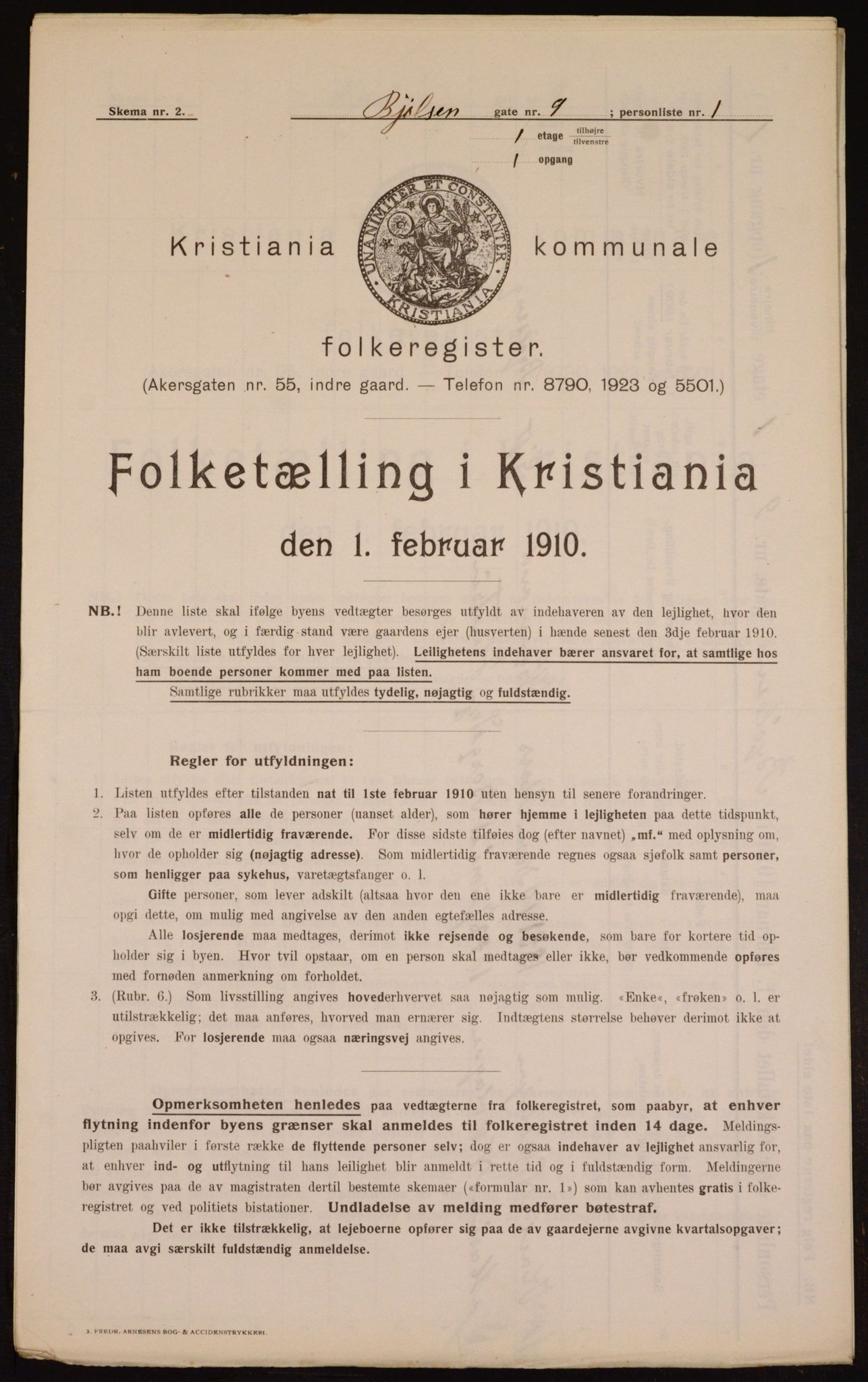 OBA, Municipal Census 1910 for Kristiania, 1910, p. 6265