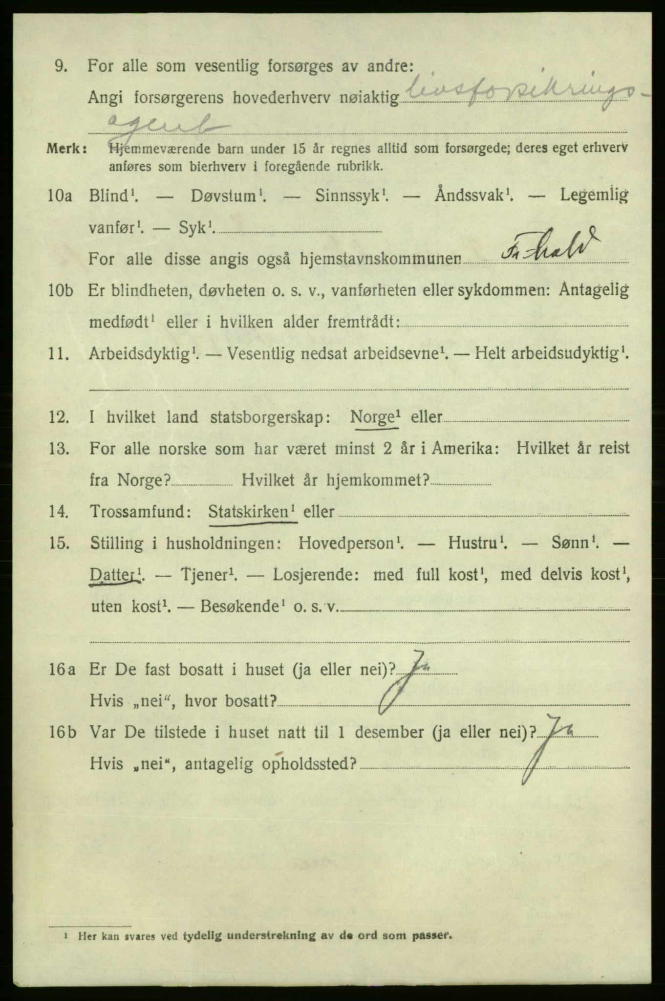 SAO, 1920 census for Fredrikshald, 1920, p. 20442