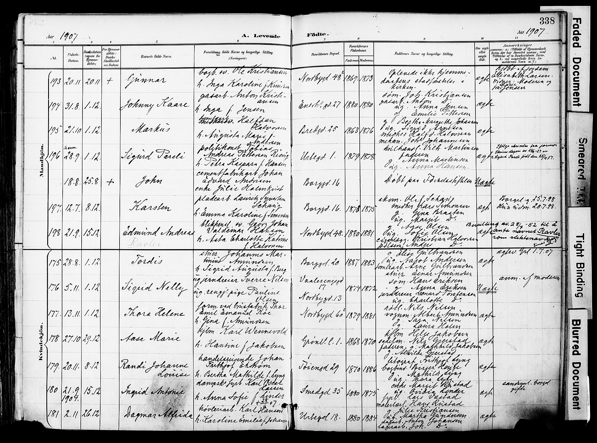 Grønland prestekontor Kirkebøker, SAO/A-10848/F/Fa/L0014: Parish register (official) no. 14, 1900-1911, p. 338