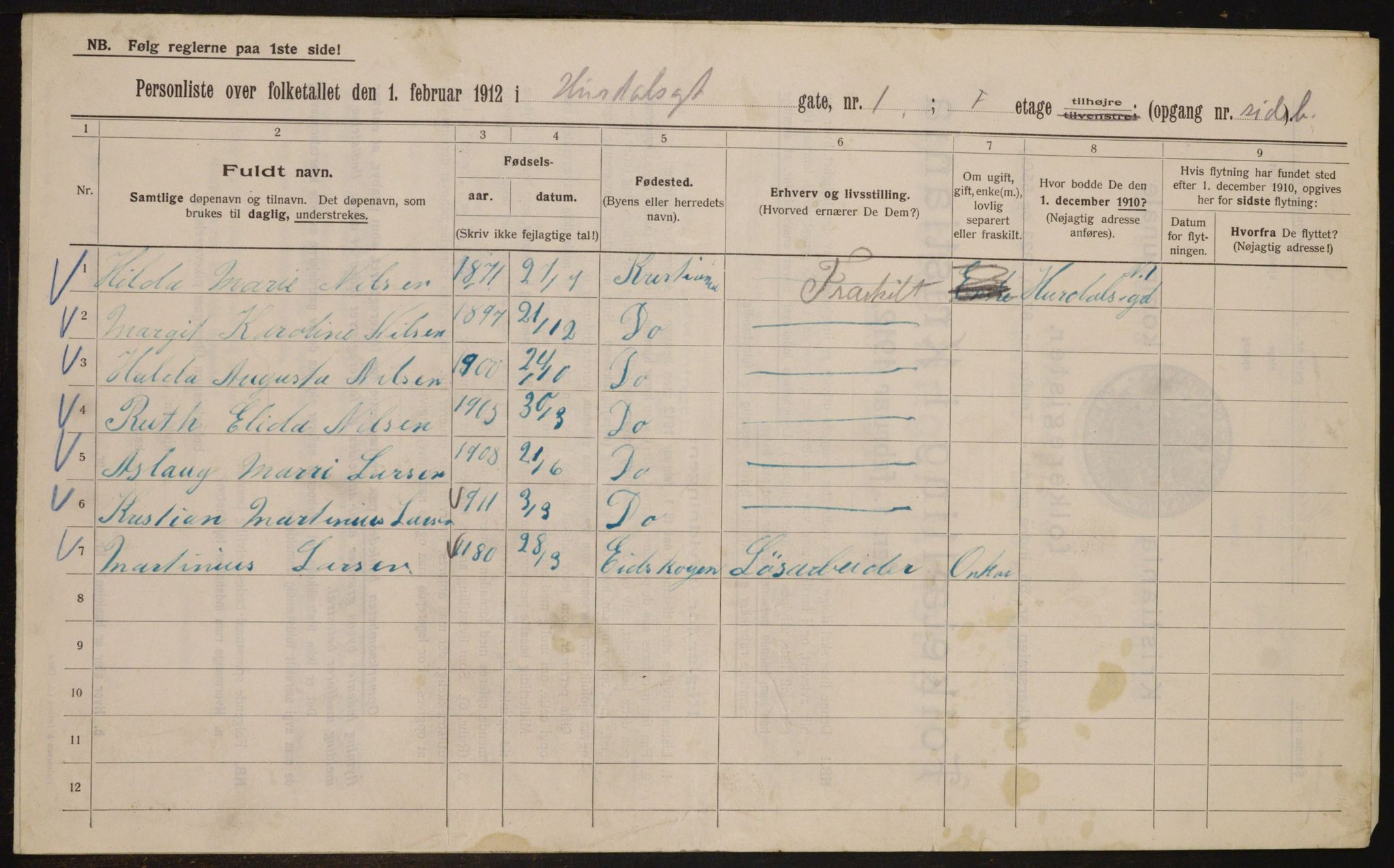 OBA, Municipal Census 1912 for Kristiania, 1912, p. 42624