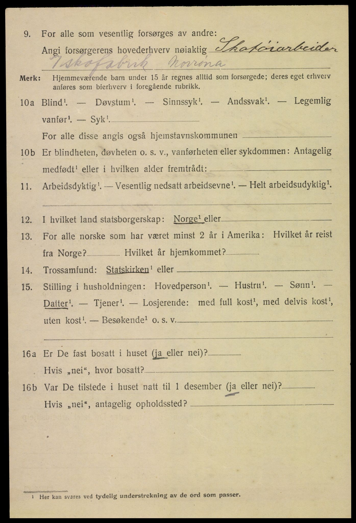 SAH, 1920 census for Hamar, 1920, p. 12006