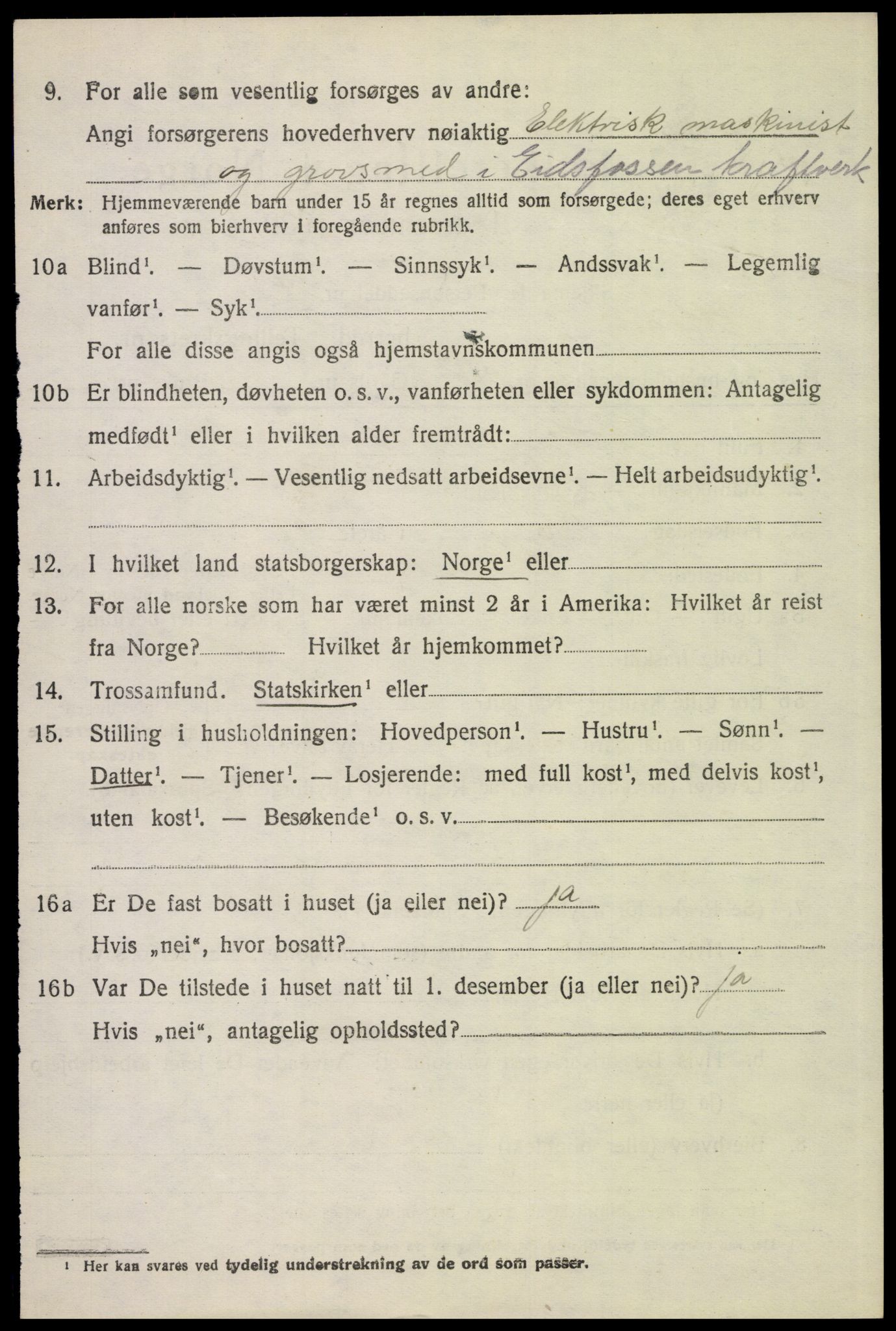 SAH, 1920 census for Kvikne, 1920, p. 1625