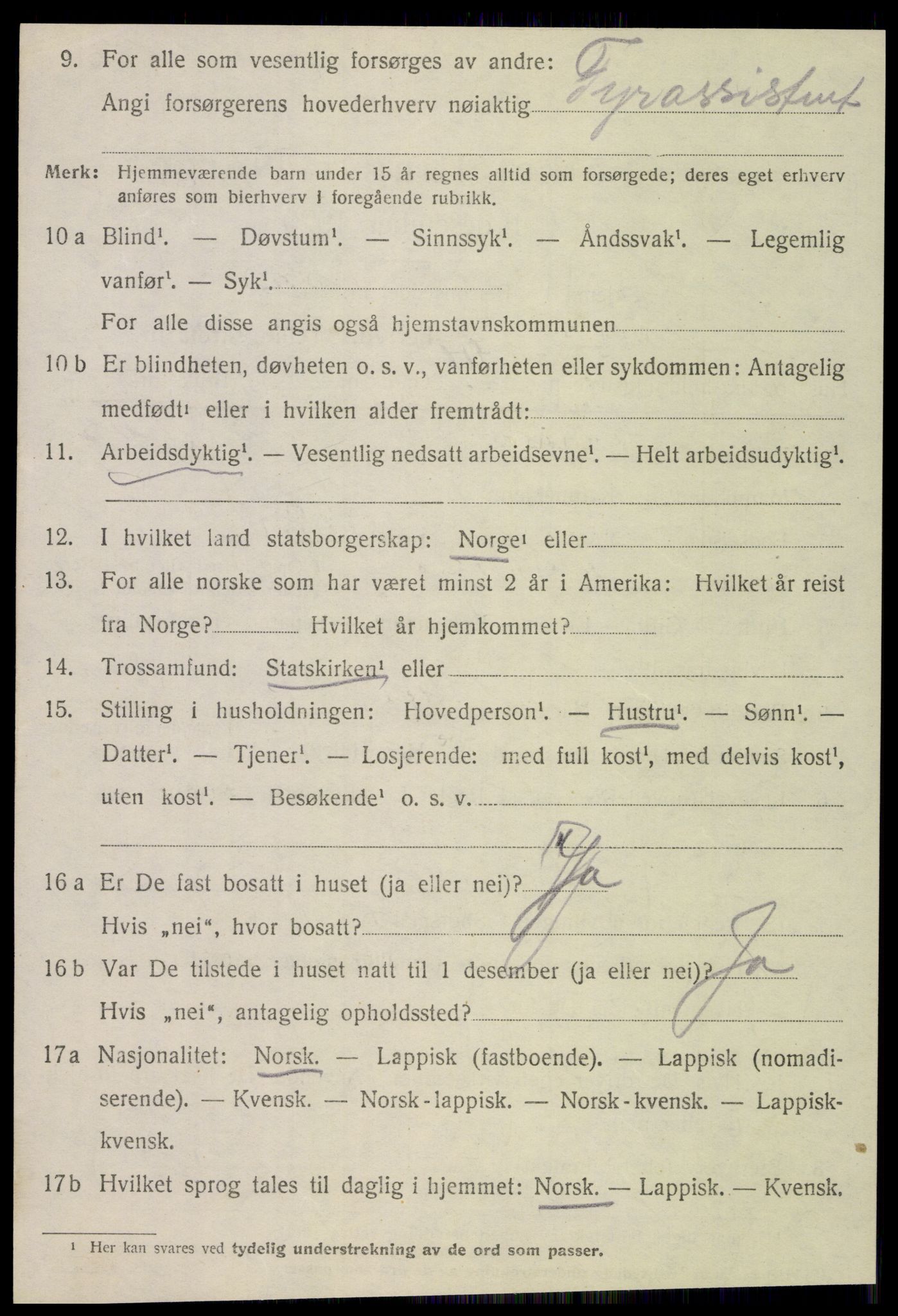 SAT, 1920 census for Meløy, 1920, p. 2122