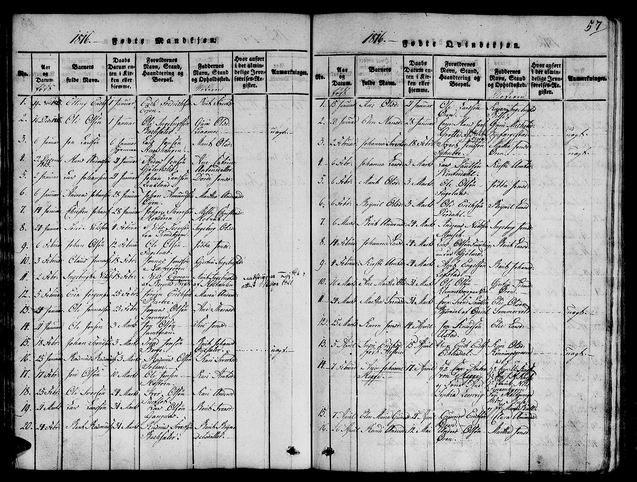 Ministerialprotokoller, klokkerbøker og fødselsregistre - Sør-Trøndelag, SAT/A-1456/668/L0803: Parish register (official) no. 668A03, 1800-1826, p. 57