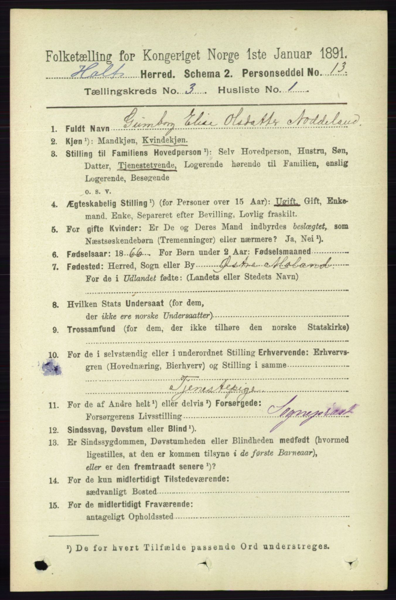 RA, 1891 census for 0914 Holt, 1891, p. 1048