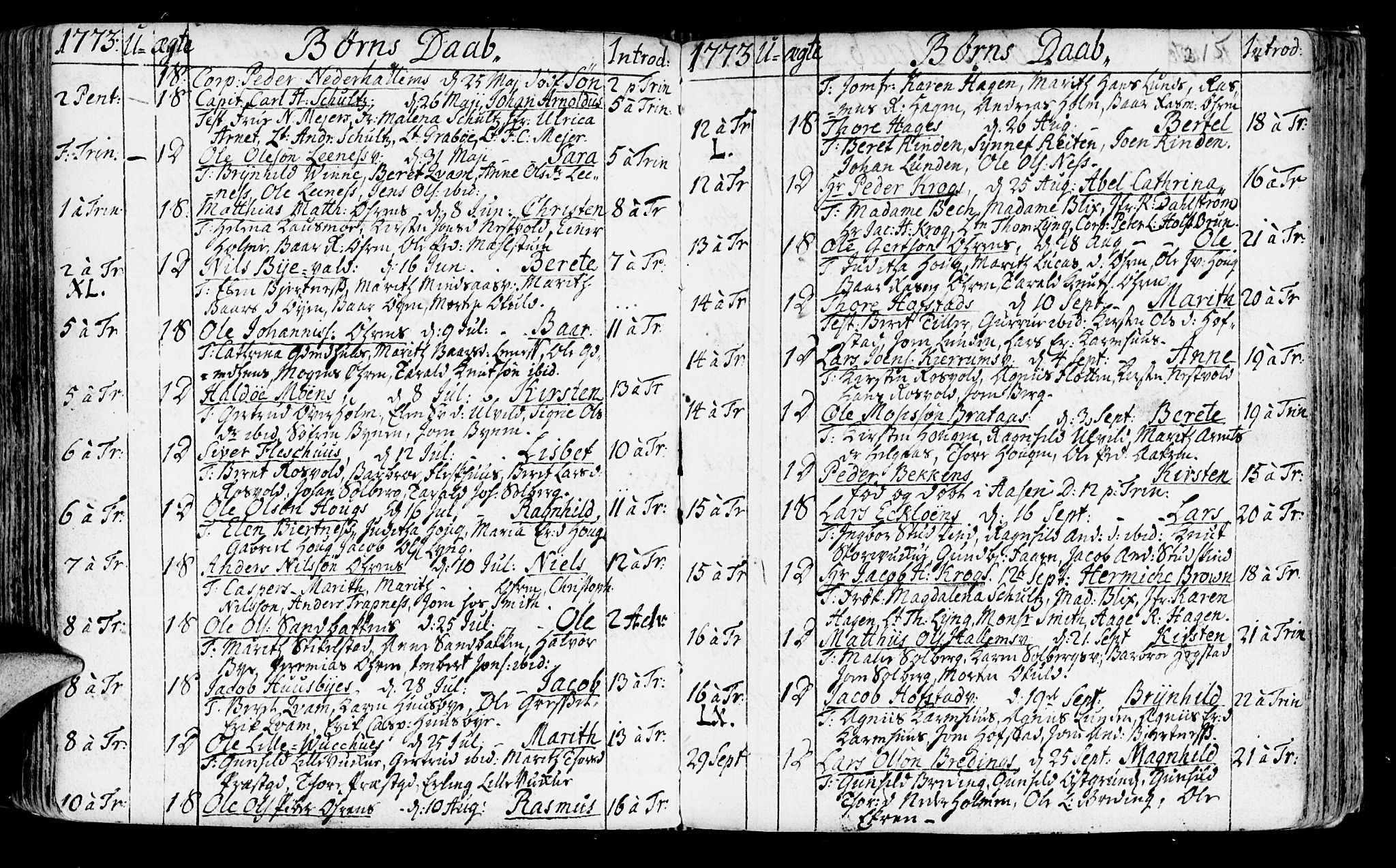 Ministerialprotokoller, klokkerbøker og fødselsregistre - Nord-Trøndelag, SAT/A-1458/723/L0231: Parish register (official) no. 723A02, 1748-1780, p. 215