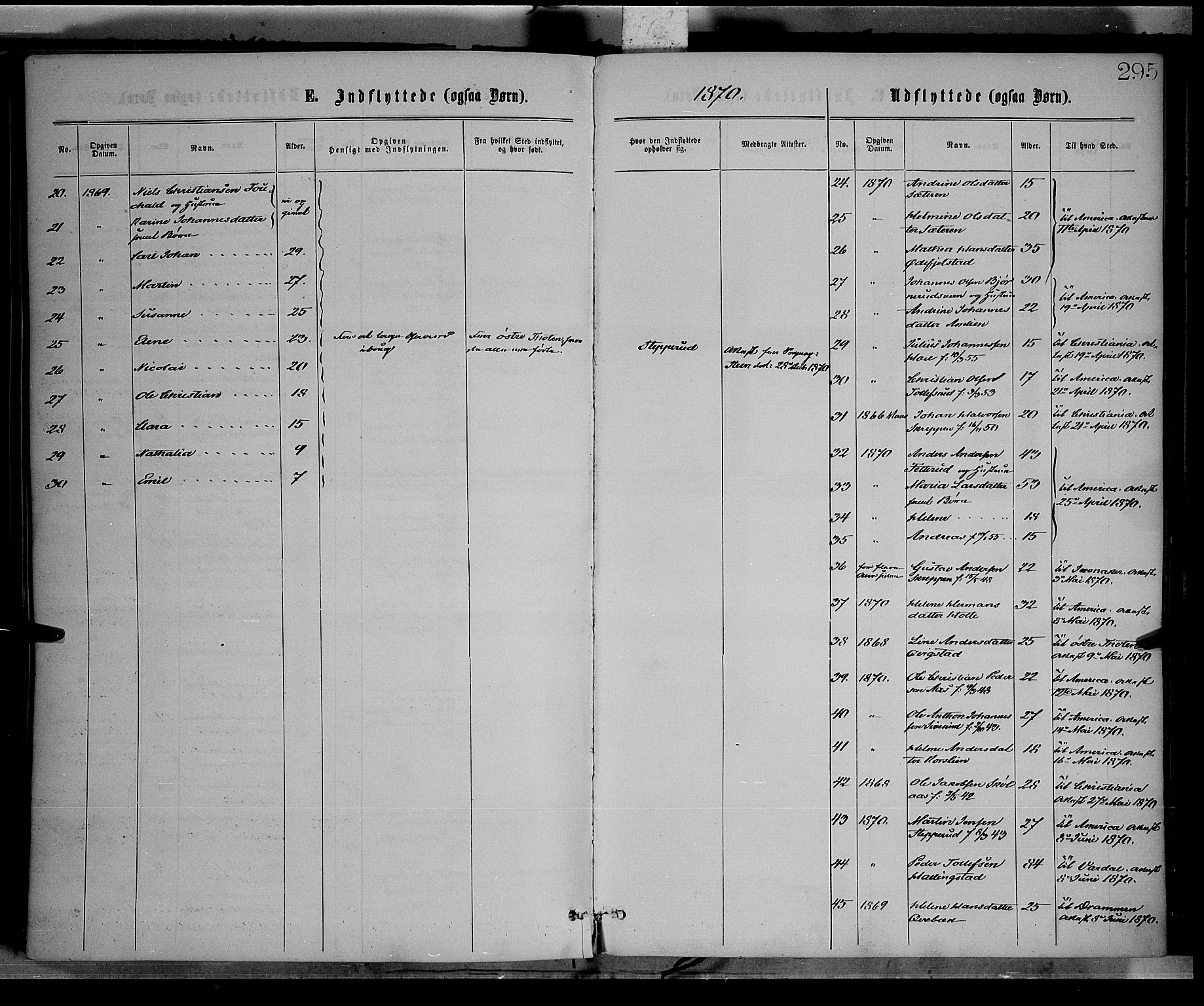 Vestre Toten prestekontor, SAH/PREST-108/H/Ha/Haa/L0008: Parish register (official) no. 8, 1870-1877, p. 295