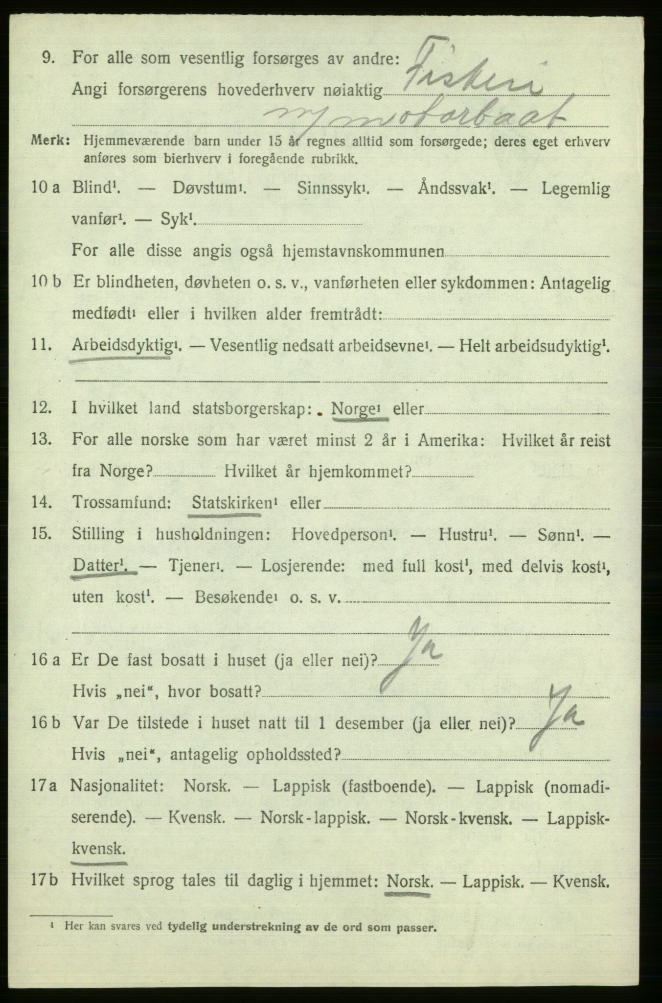 SATØ, 1920 census for Berlevåg, 1920, p. 1658