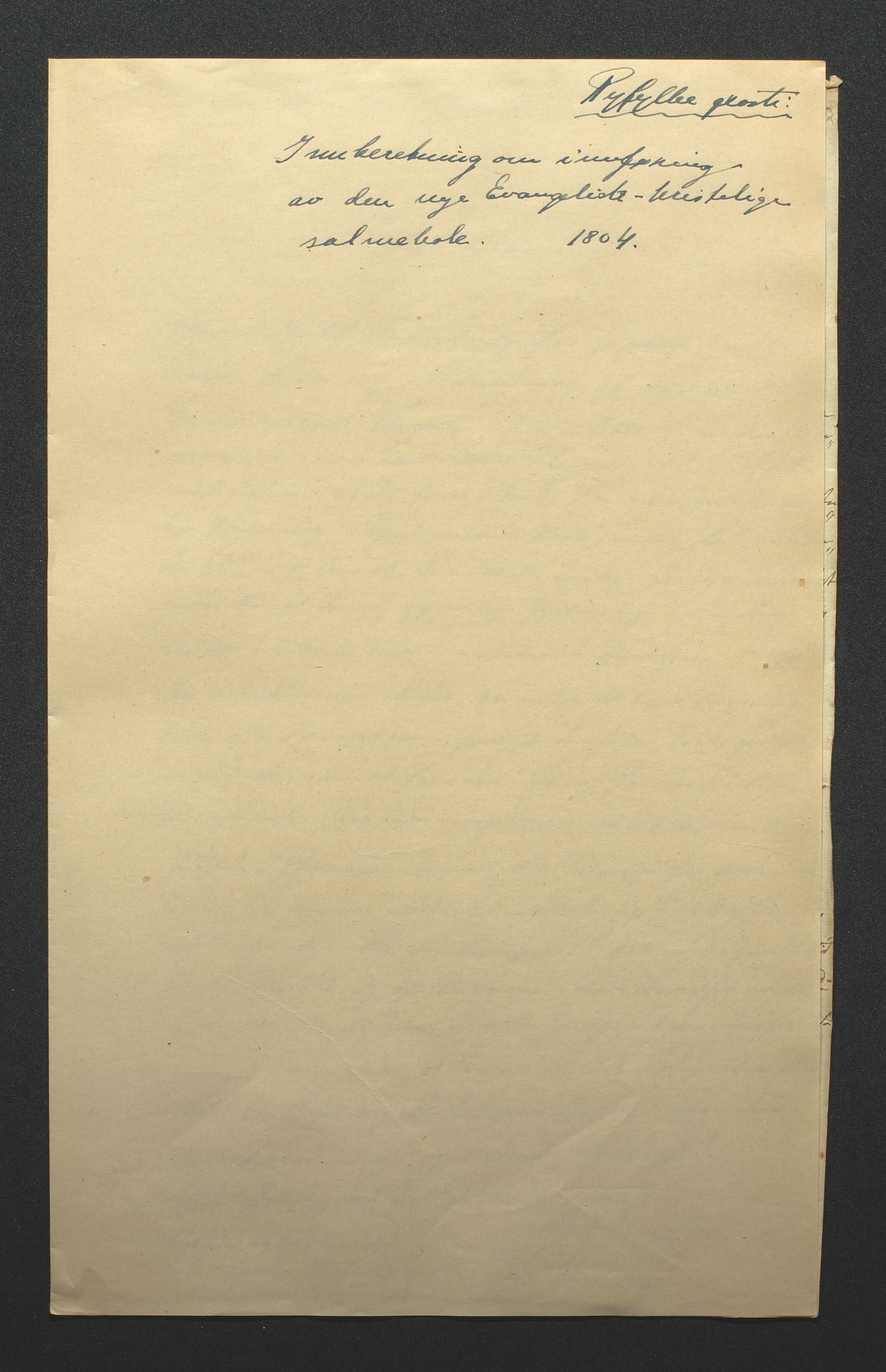 Biskopen i Kristiansand, AV/SAK-1113-0001/G/Gc/L0007: C 79 - Presteinnberetninger, 1801-1822, p. 458