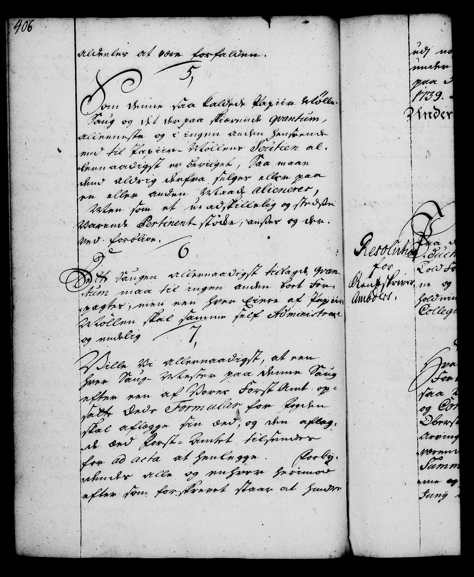 Rentekammeret, Kammerkanselliet, AV/RA-EA-3111/G/Gg/Gga/L0004: Norsk ekspedisjonsprotokoll med register (merket RK 53.4), 1734-1741, p. 406