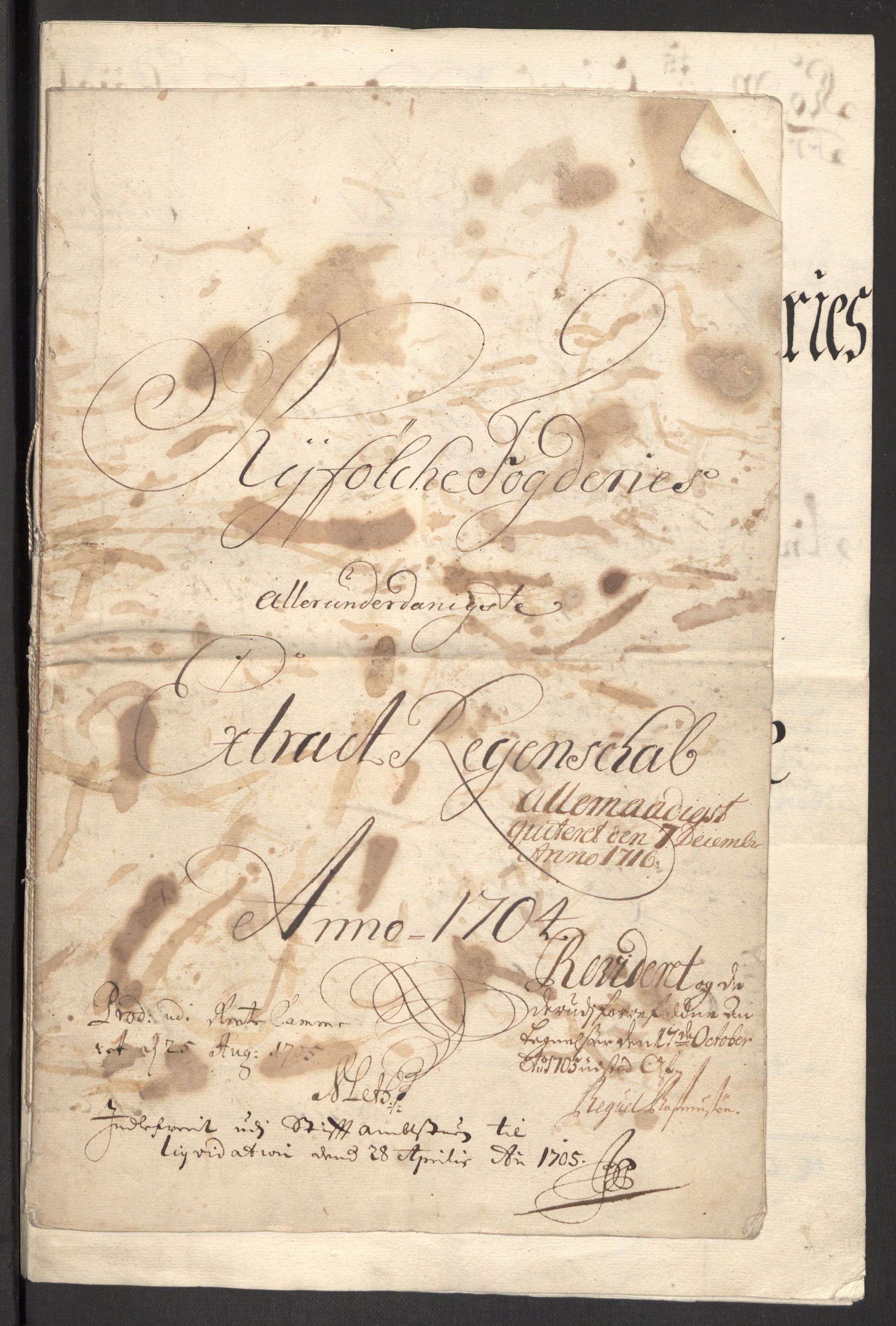Rentekammeret inntil 1814, Reviderte regnskaper, Fogderegnskap, RA/EA-4092/R47/L2860: Fogderegnskap Ryfylke, 1703-1705, p. 142