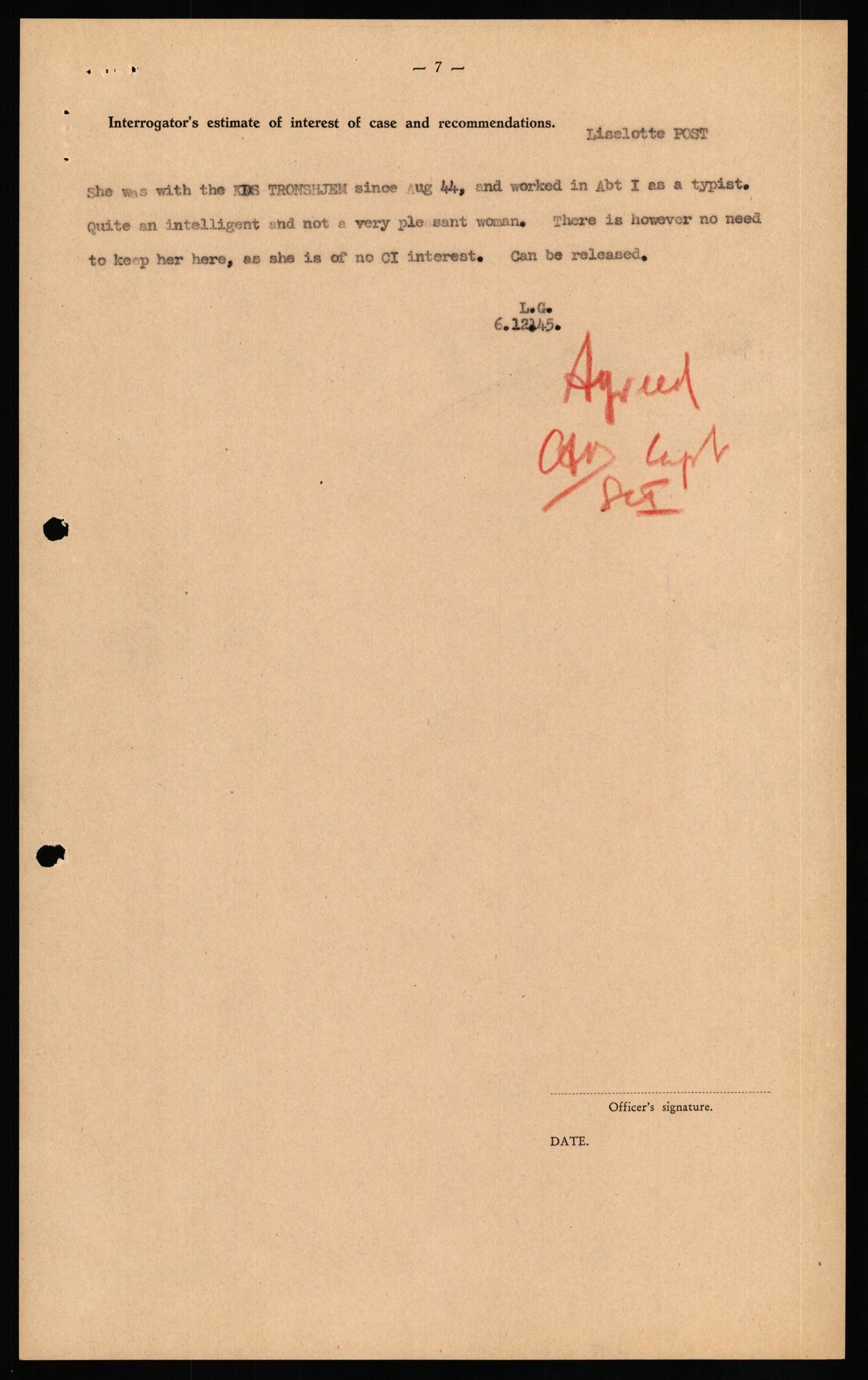 Forsvaret, Forsvarets overkommando II, AV/RA-RAFA-3915/D/Db/L0026: CI Questionaires. Tyske okkupasjonsstyrker i Norge. Tyskere., 1945-1946, p. 297