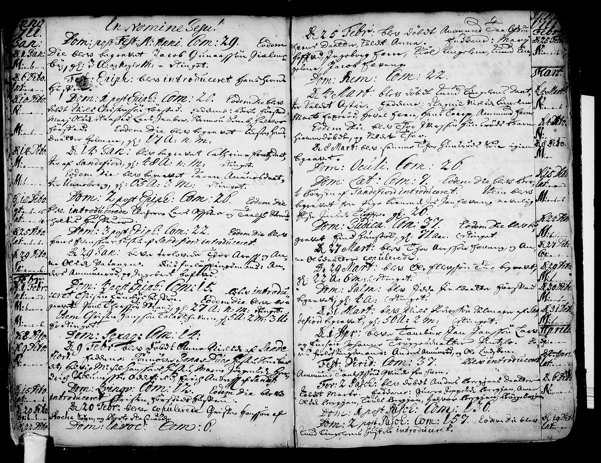 Sandar kirkebøker, SAKO/A-243/F/Fa/L0001: Parish register (official) no. 1, 1709-1733