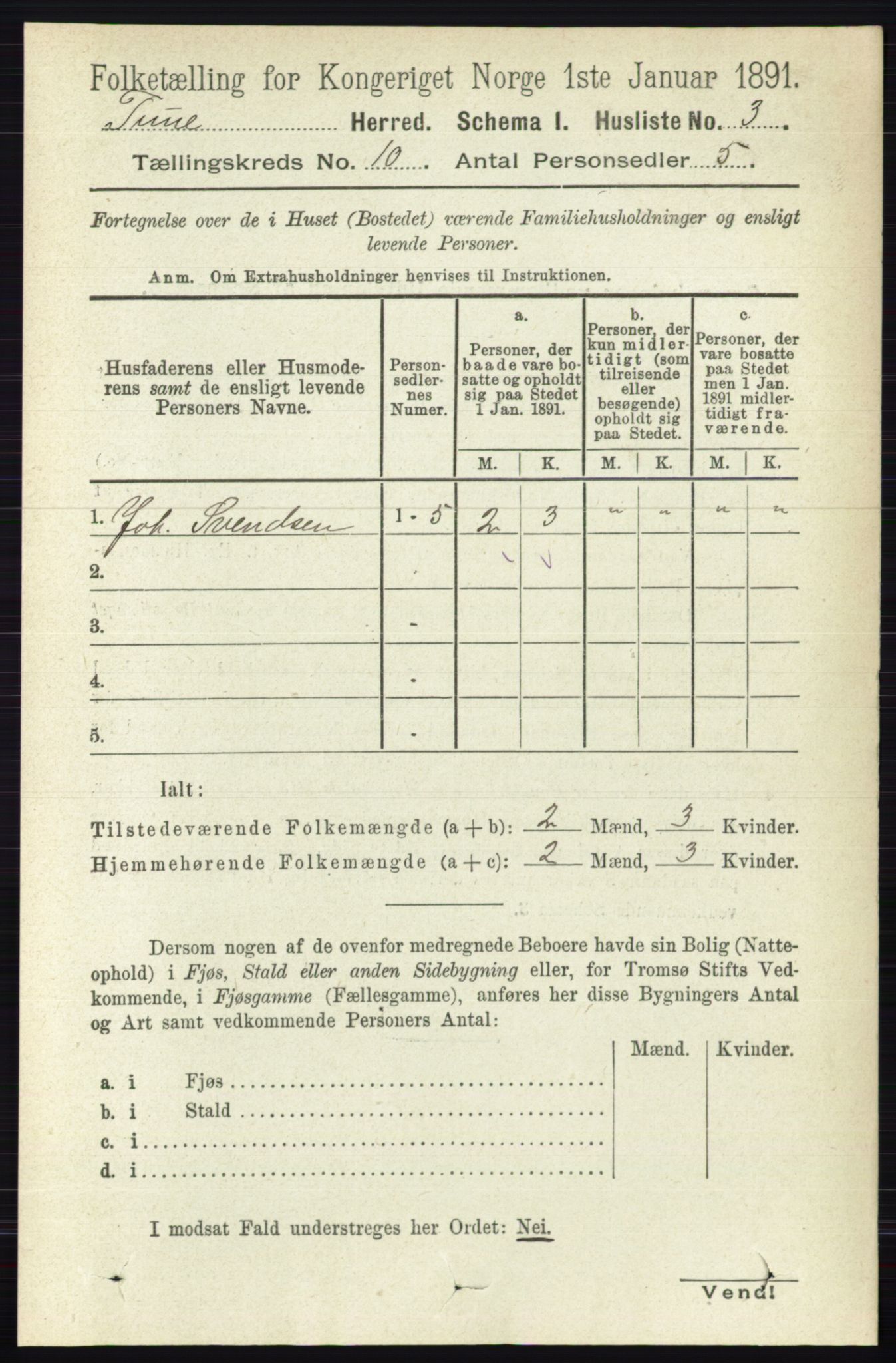 RA, 1891 census for 0130 Tune, 1891, p. 6507