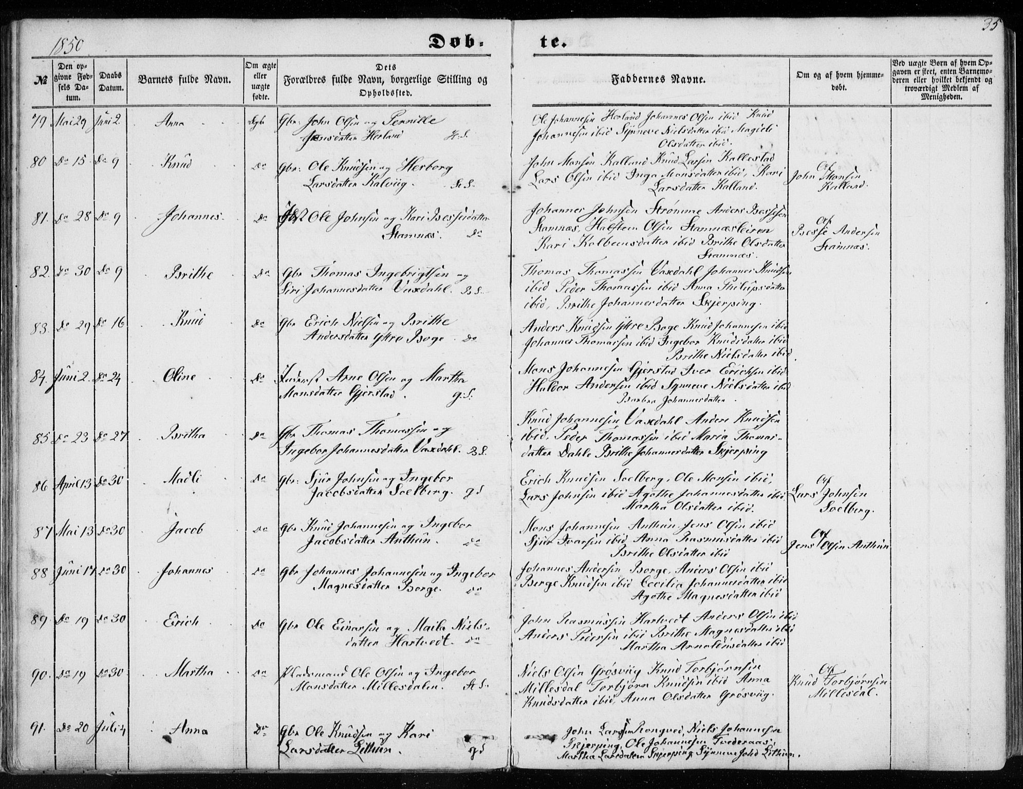 Haus sokneprestembete, SAB/A-75601/H/Haa: Parish register (official) no. A 16 I, 1848-1857, p. 35