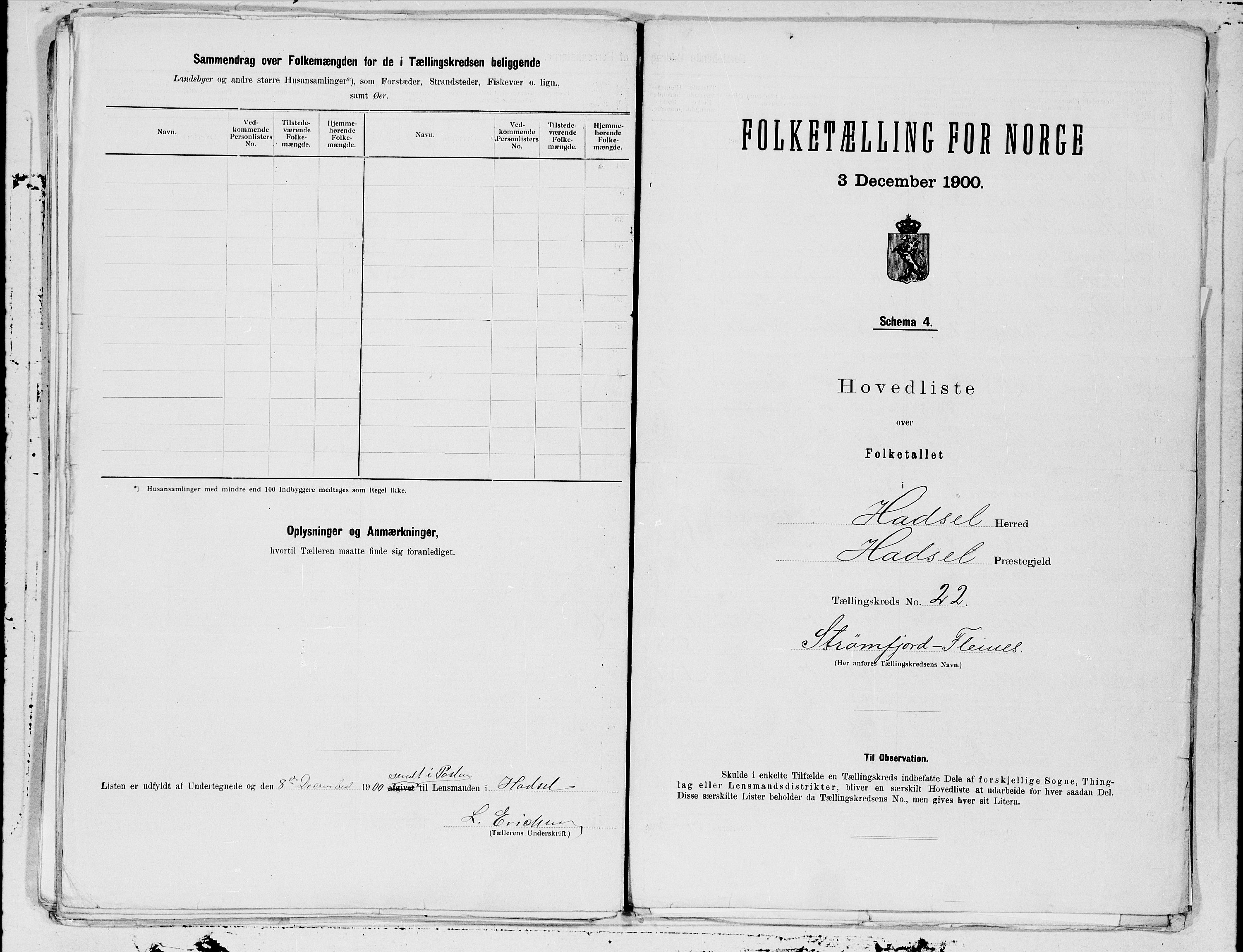 SAT, 1900 census for Hadsel, 1900, p. 42