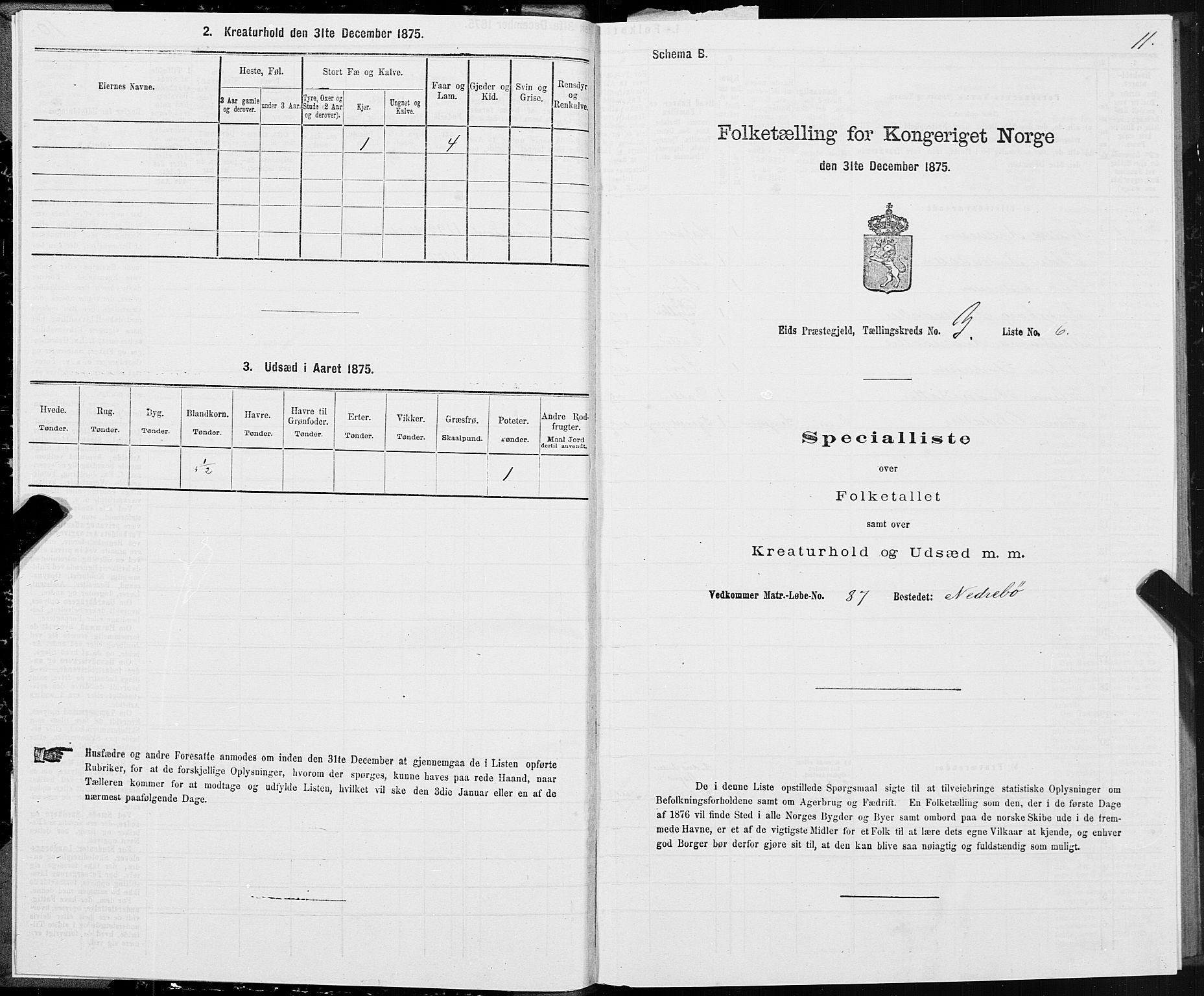 SAT, 1875 census for 1538P Eid, 1875, p. 2011