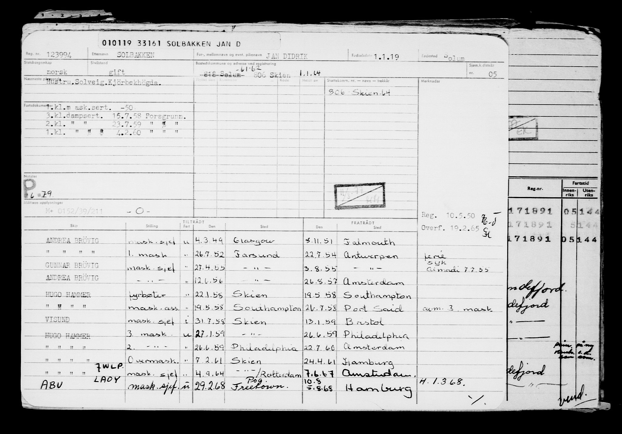 Direktoratet for sjømenn, AV/RA-S-3545/G/Gb/L0165: Hovedkort, 1918-1919, p. 268