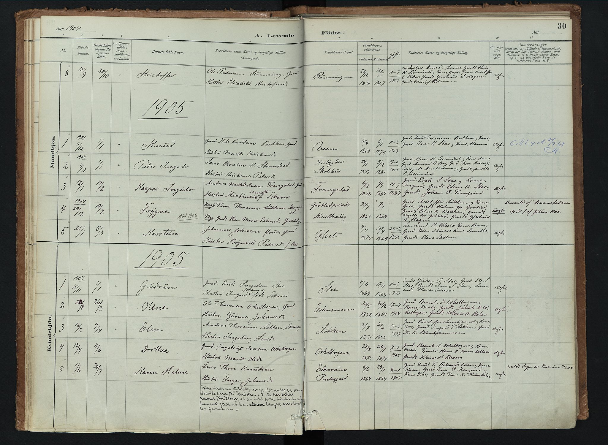 Kvikne prestekontor, AV/SAH-PREST-064/H/Ha/Haa/L0008: Parish register (official) no. 8, 1887-1911, p. 30