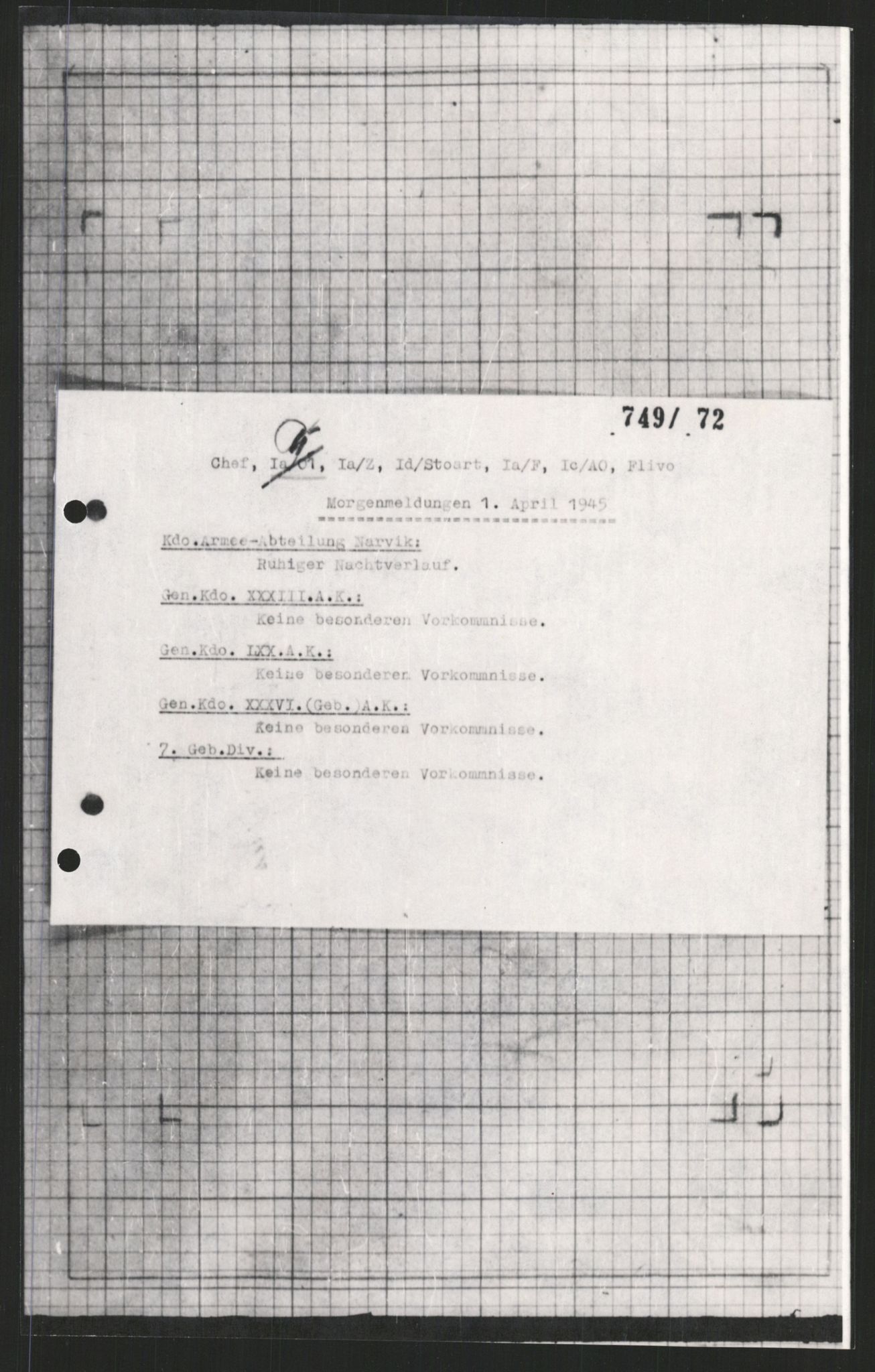 Forsvarets Overkommando. 2 kontor. Arkiv 11.4. Spredte tyske arkivsaker, AV/RA-RAFA-7031/D/Dar/Dara/L0009: Krigsdagbøker for 20. Gebirgs-Armee-Oberkommando (AOK 20), 1940-1945, p. 8