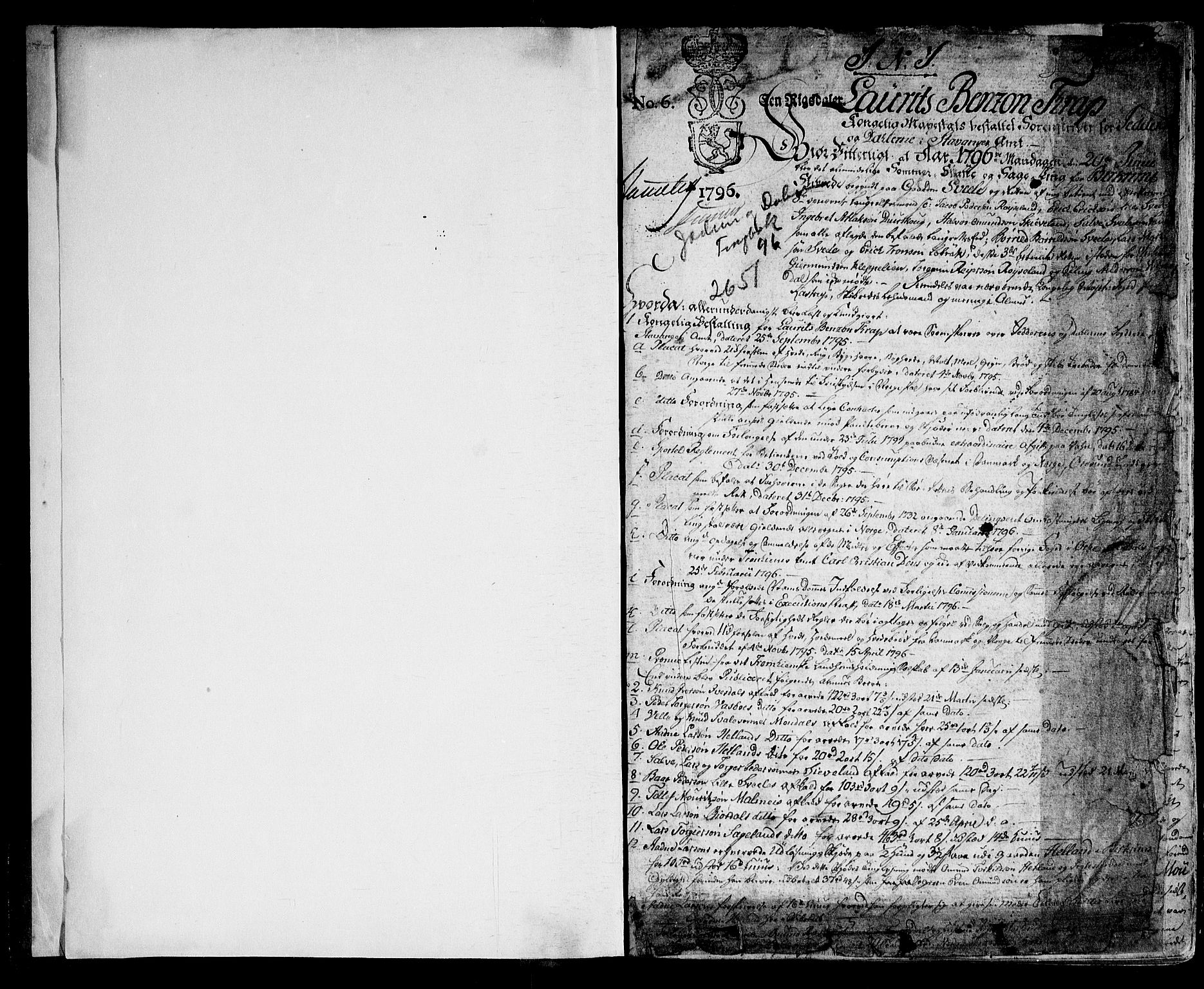 Jæren og Dalane sorenskriveri, SAST/A-100306/3/30/30BA/L0096: TINGBOK, 1796-1801, p. 0b-1a