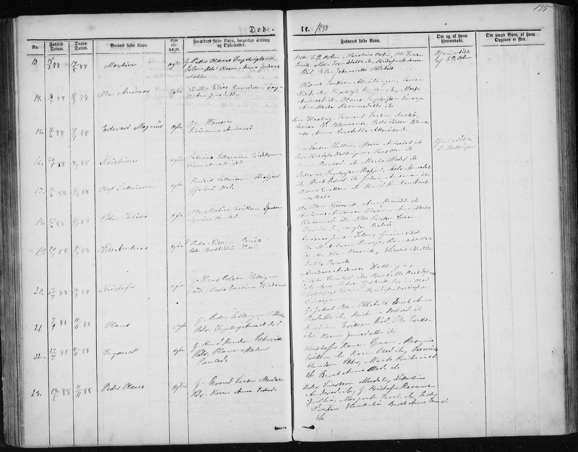 Ministerialprotokoller, klokkerbøker og fødselsregistre - Møre og Romsdal, AV/SAT-A-1454/560/L0724: Parish register (copy) no. 560C01, 1867-1892, p. 135