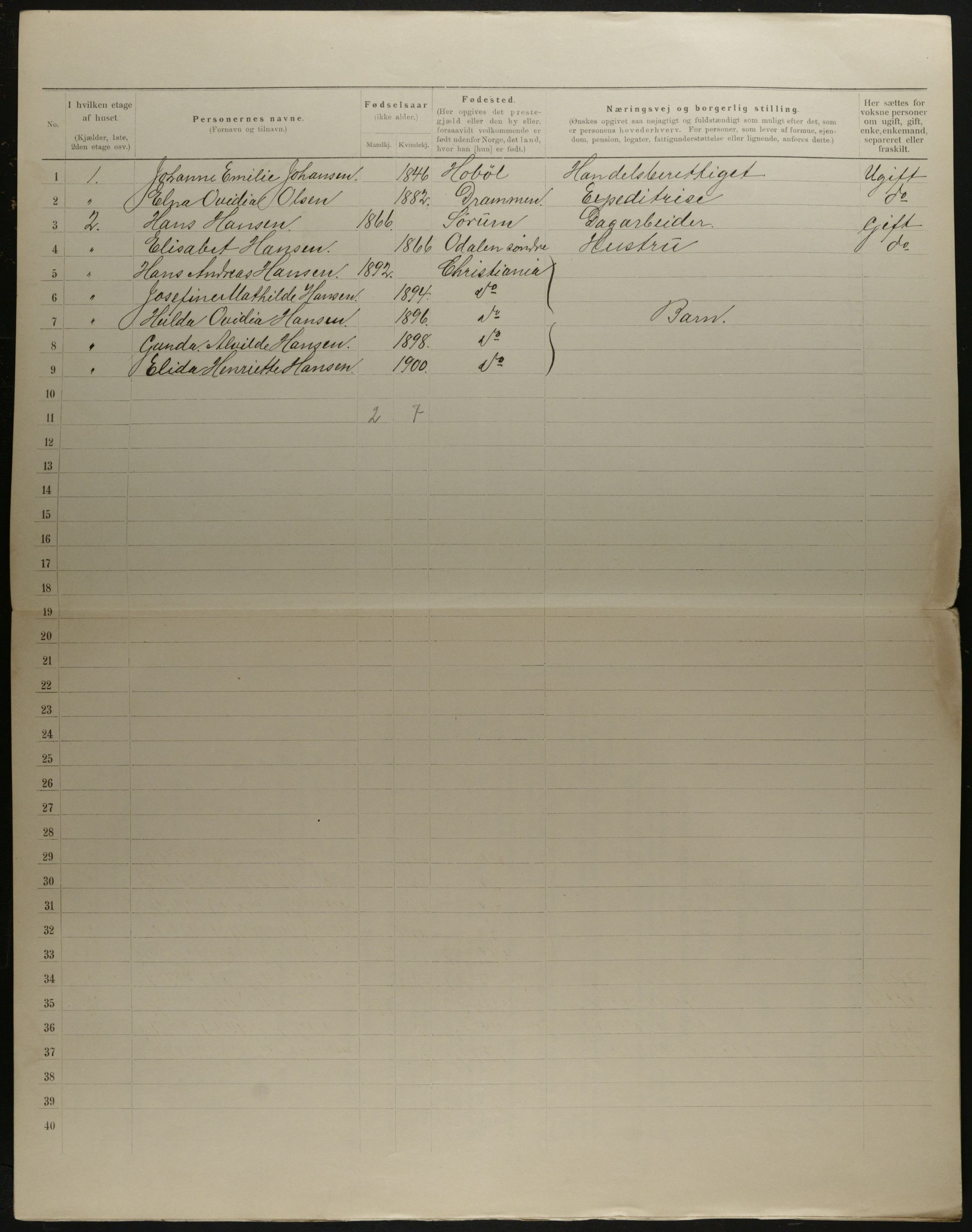 OBA, Municipal Census 1901 for Kristiania, 1901, p. 13178