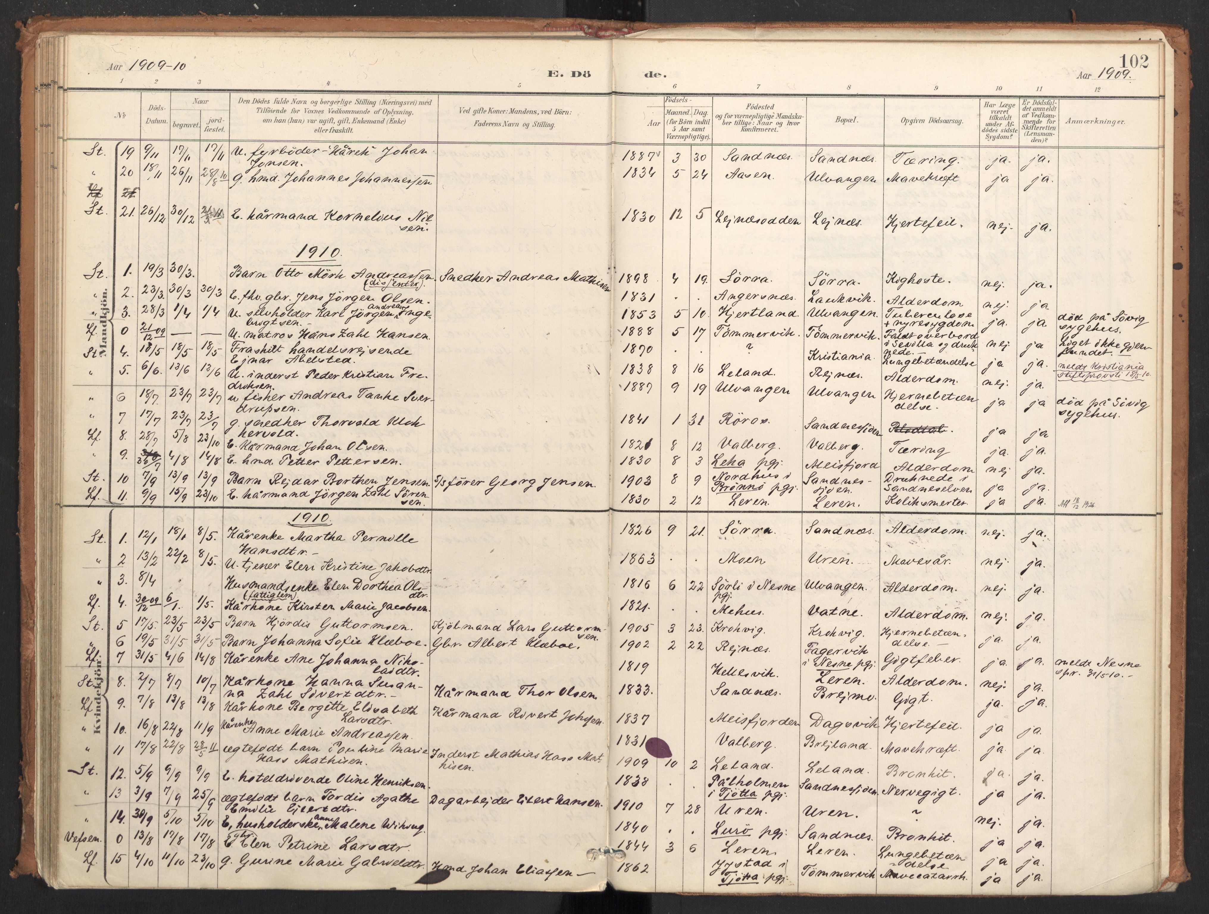 Ministerialprotokoller, klokkerbøker og fødselsregistre - Nordland, AV/SAT-A-1459/831/L0472: Parish register (official) no. 831A03, 1897-1912, p. 102