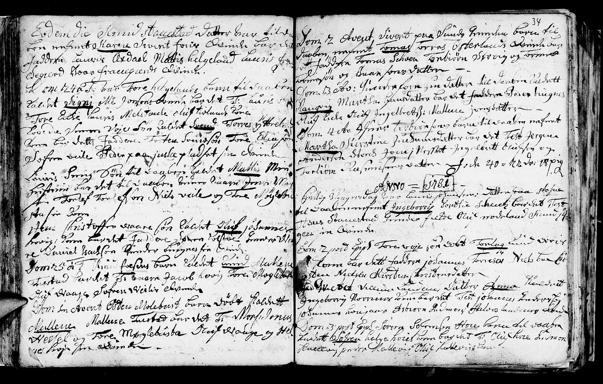 Avaldsnes sokneprestkontor, AV/SAST-A -101851/H/Ha/Haa/L0001: Parish register (official) no. A 1, 1711-1764, p. 34