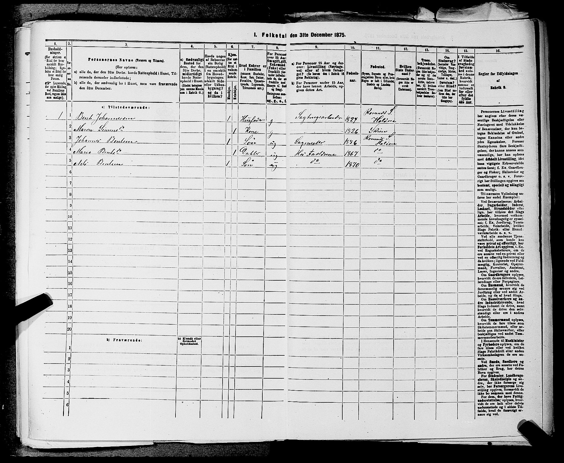 SAKO, 1875 census for 0819P Holla, 1875, p. 1139