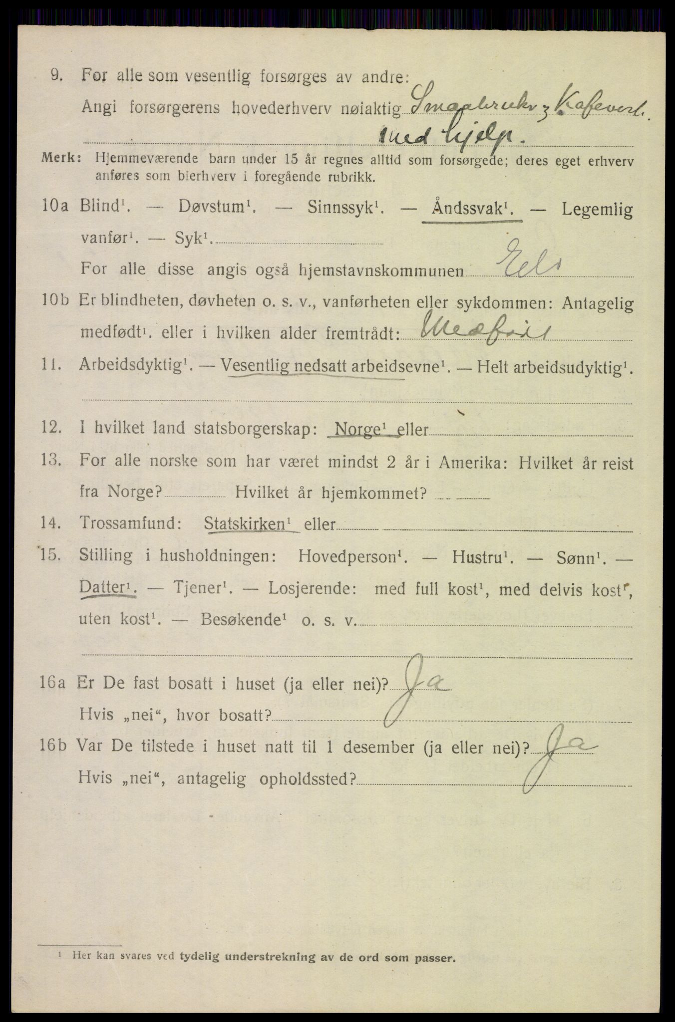 SAH, 1920 census for Elverum, 1920, p. 23831