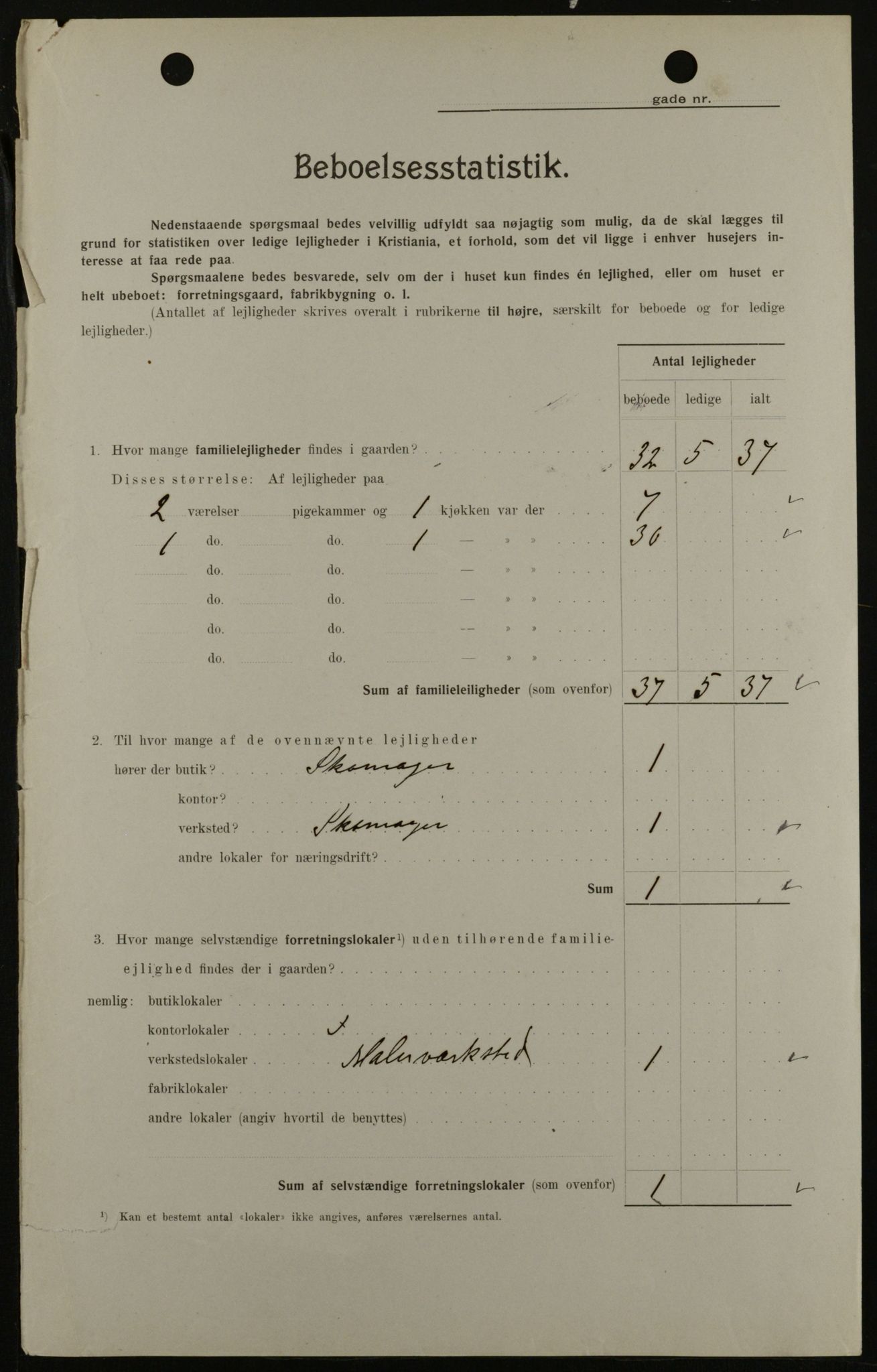 OBA, Municipal Census 1908 for Kristiania, 1908, p. 58149