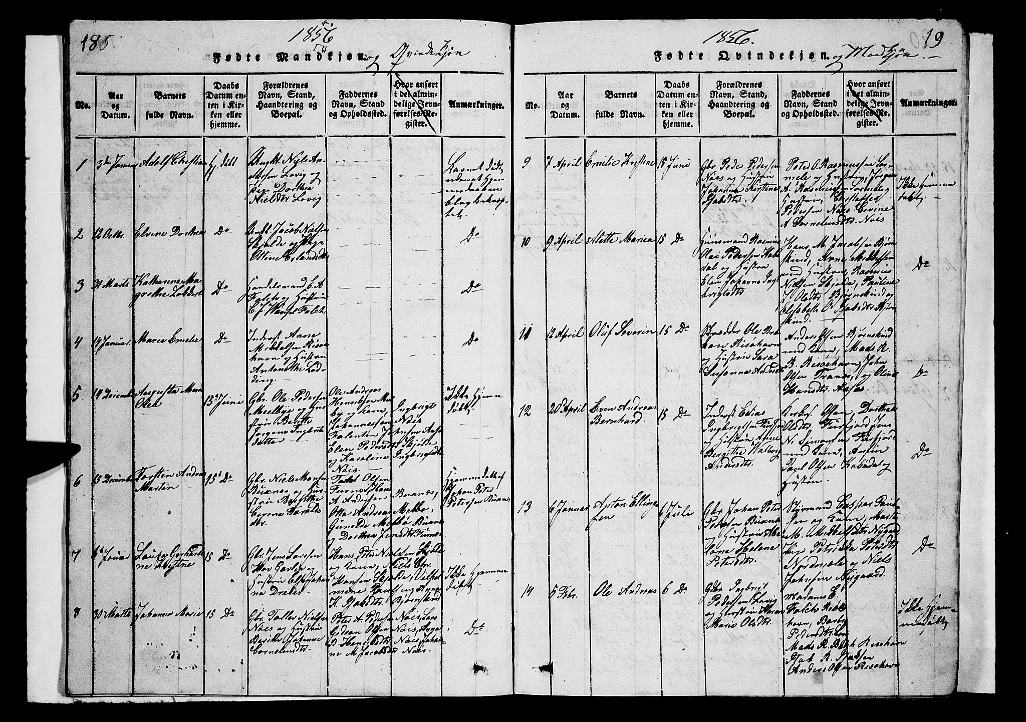 Ministerialprotokoller, klokkerbøker og fødselsregistre - Nordland, AV/SAT-A-1459/899/L1446: Parish register (copy) no. 899C01, 1820-1868, p. 18-19