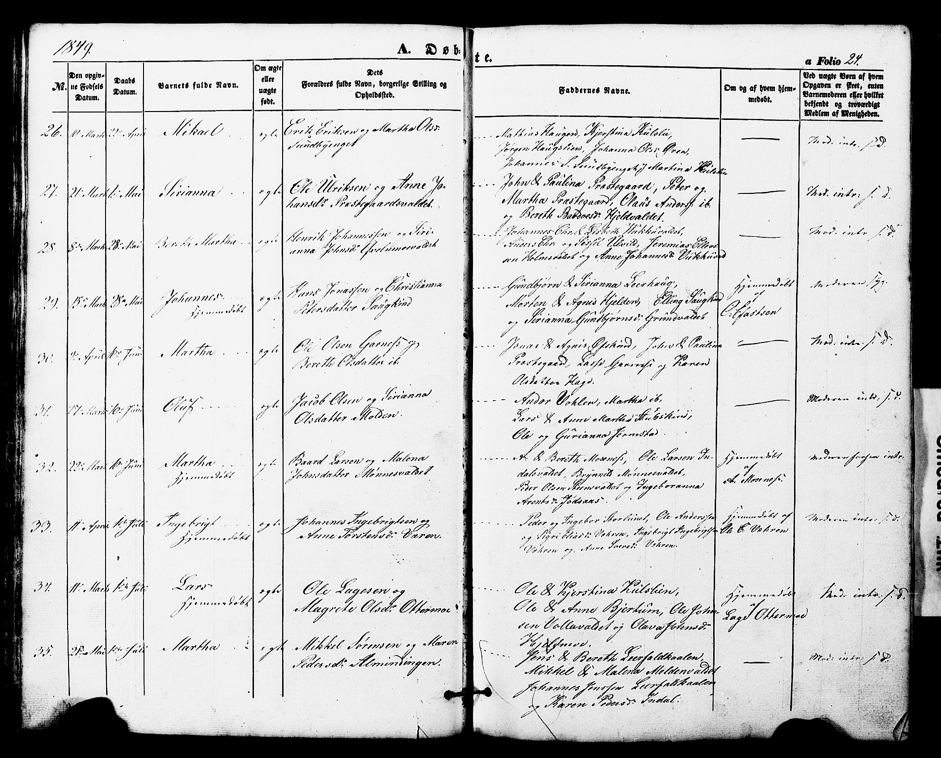 Ministerialprotokoller, klokkerbøker og fødselsregistre - Nord-Trøndelag, AV/SAT-A-1458/724/L0268: Parish register (copy) no. 724C04, 1846-1878, p. 24