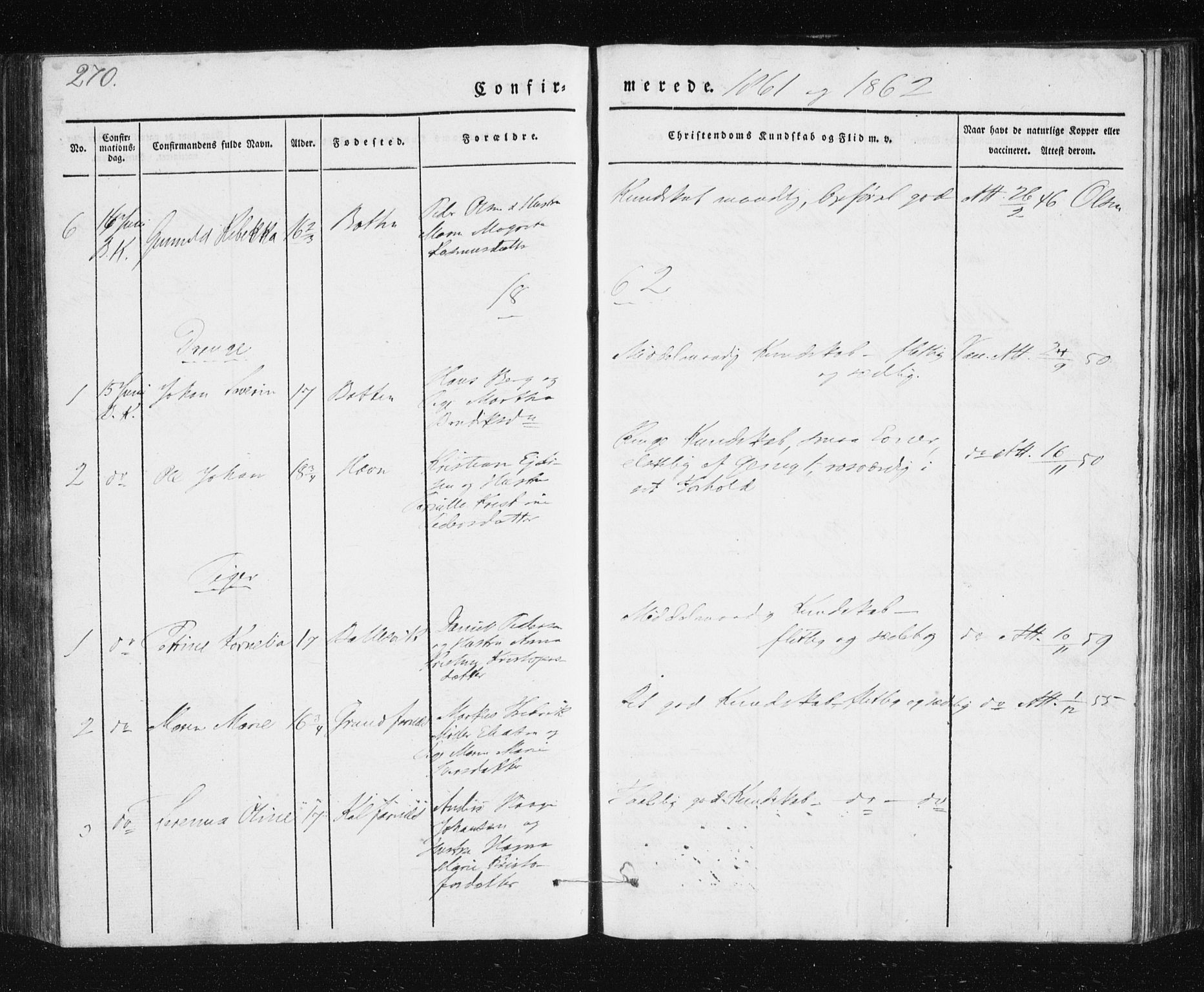 Berg sokneprestkontor, SATØ/S-1318/G/Ga/Gab/L0011klokker: Parish register (copy) no. 11, 1833-1878, p. 270