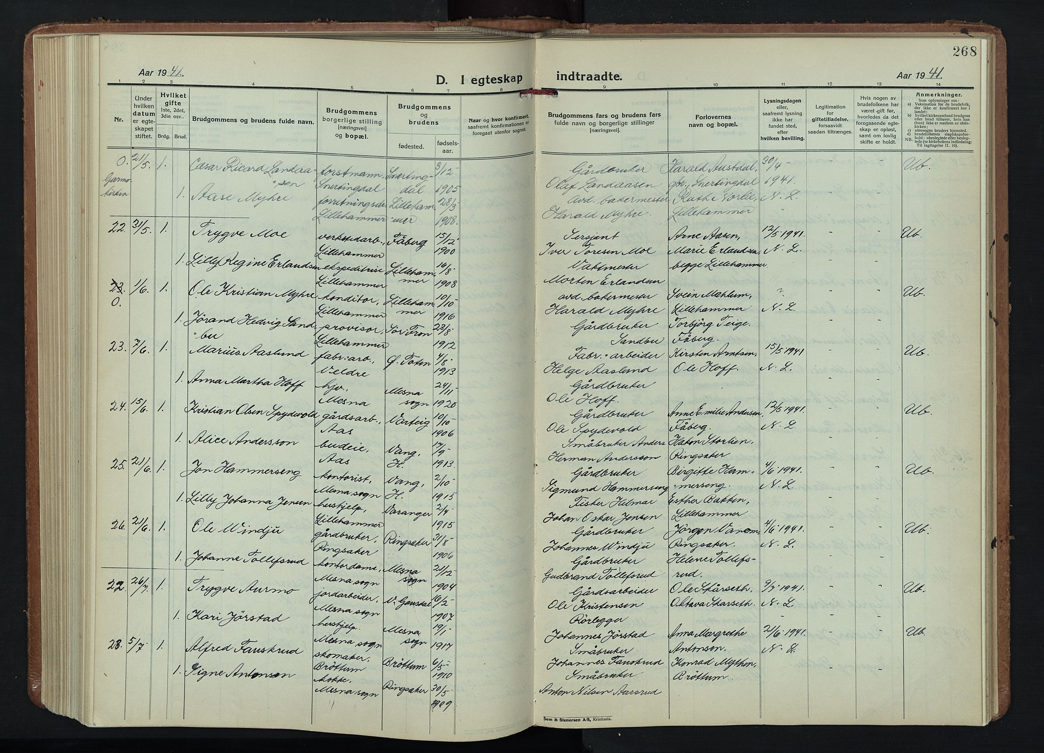 Fåberg prestekontor, AV/SAH-PREST-086/H/Ha/Hab/L0015: Parish register (copy) no. 15, 1924-1949, p. 268