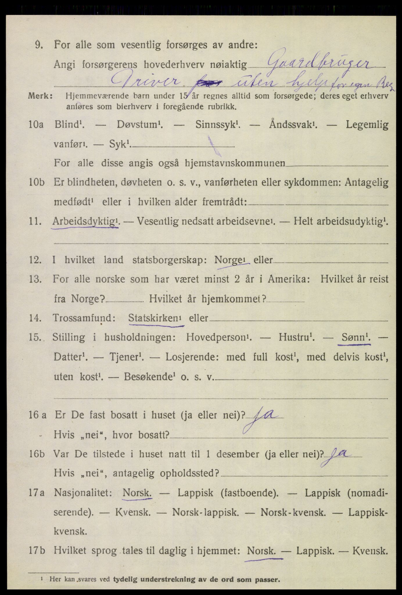 SAT, 1920 census for Gildeskål, 1920, p. 6809