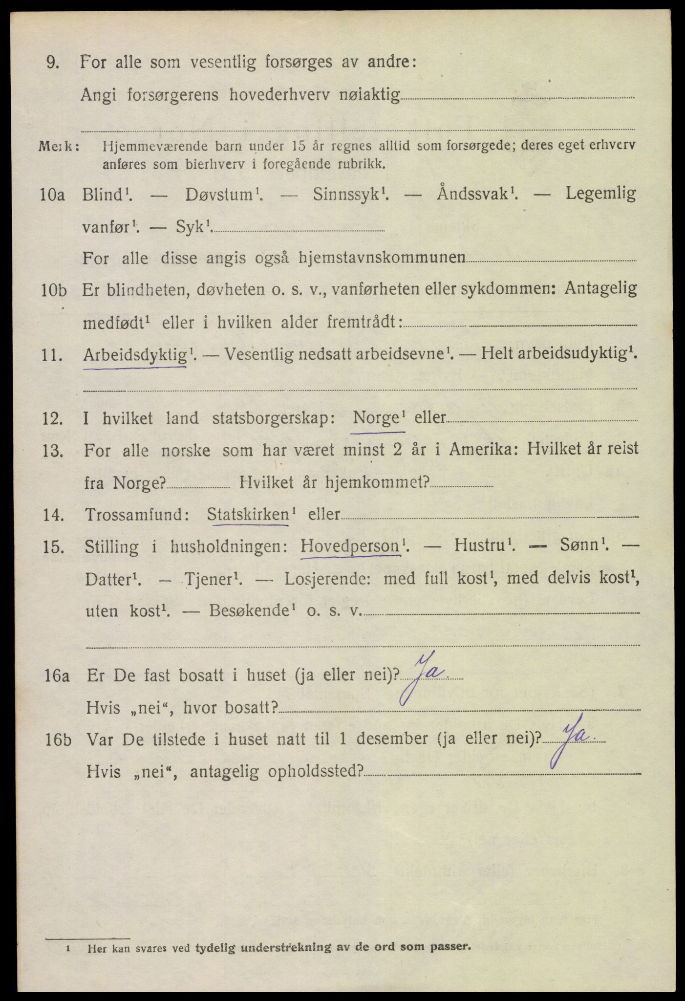 SAK, 1920 census for Froland, 1920, p. 3626