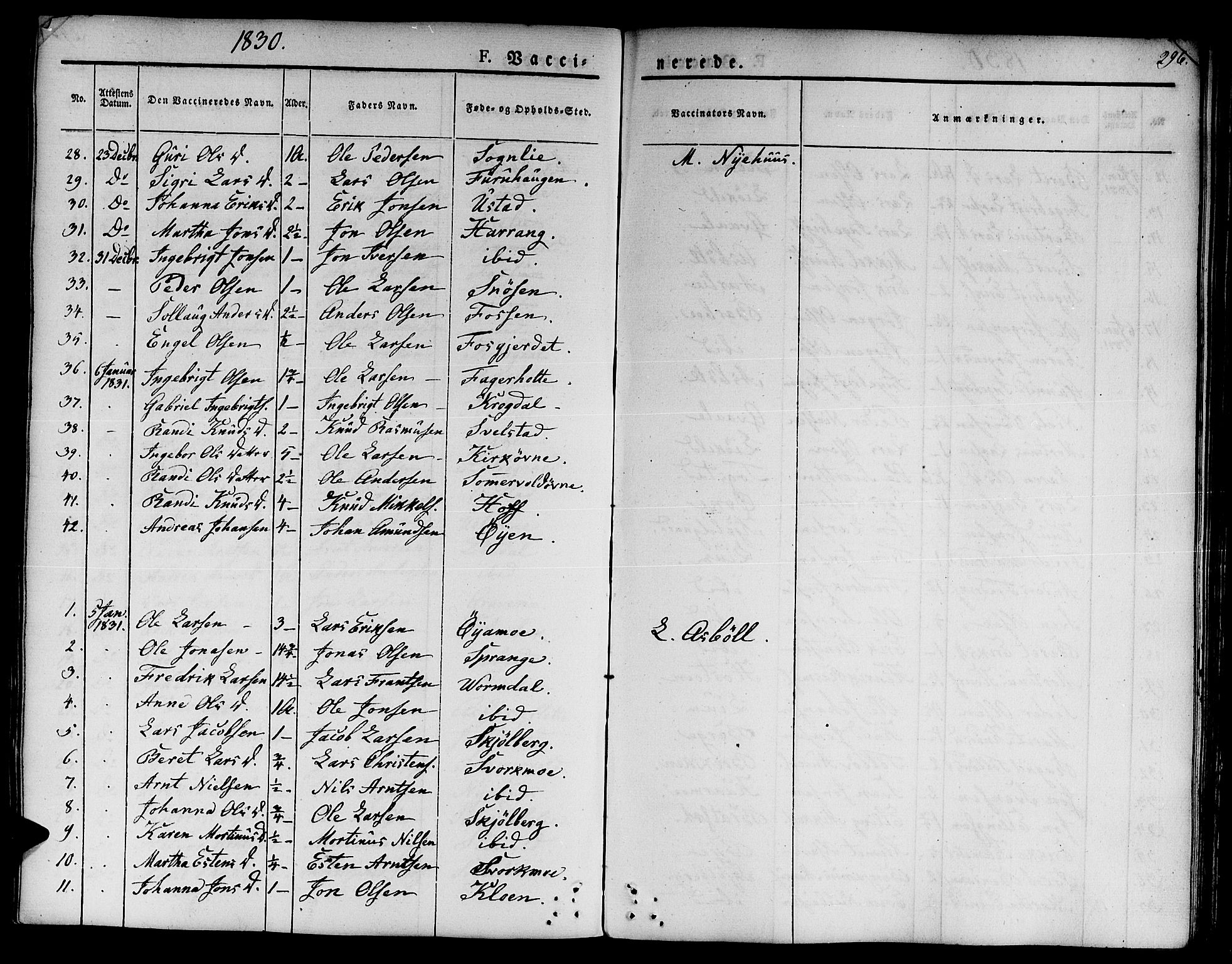 Ministerialprotokoller, klokkerbøker og fødselsregistre - Sør-Trøndelag, SAT/A-1456/668/L0804: Parish register (official) no. 668A04, 1826-1839, p. 296