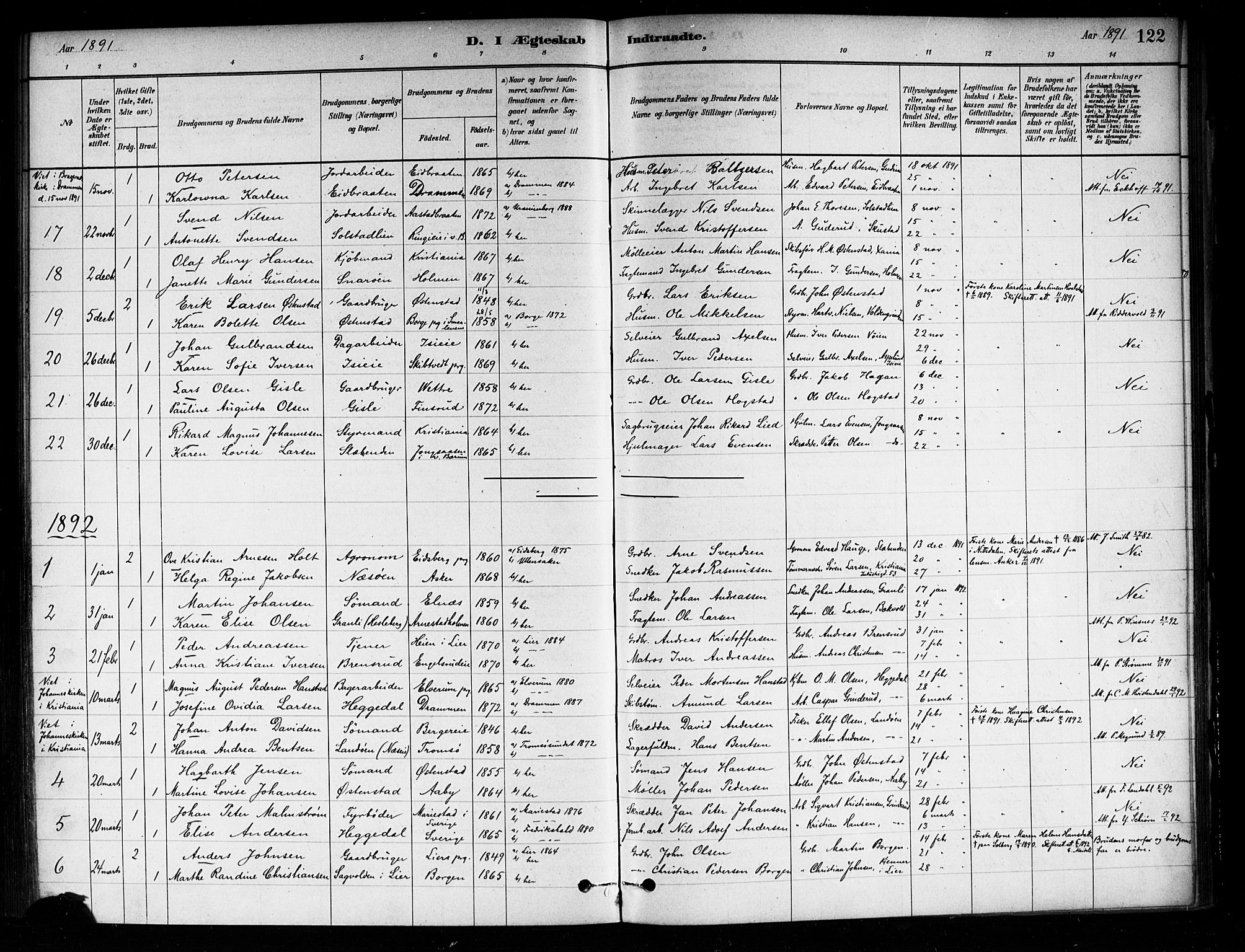 Asker prestekontor Kirkebøker, SAO/A-10256a/F/Fa/L0014: Parish register (official) no. I 14, 1879-1900, p. 122