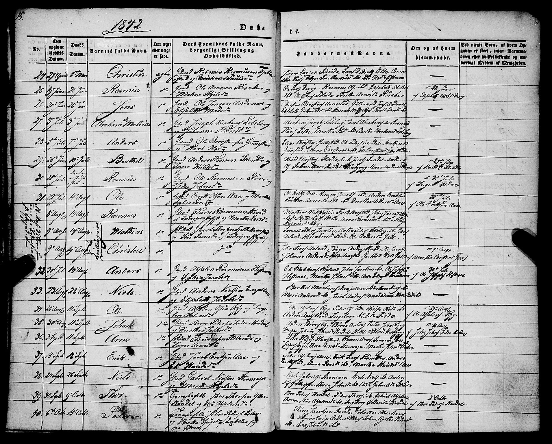 Gloppen sokneprestembete, AV/SAB-A-80101/H/Haa/Haaa/L0008: Parish register (official) no. A 8, 1837-1855, p. 15