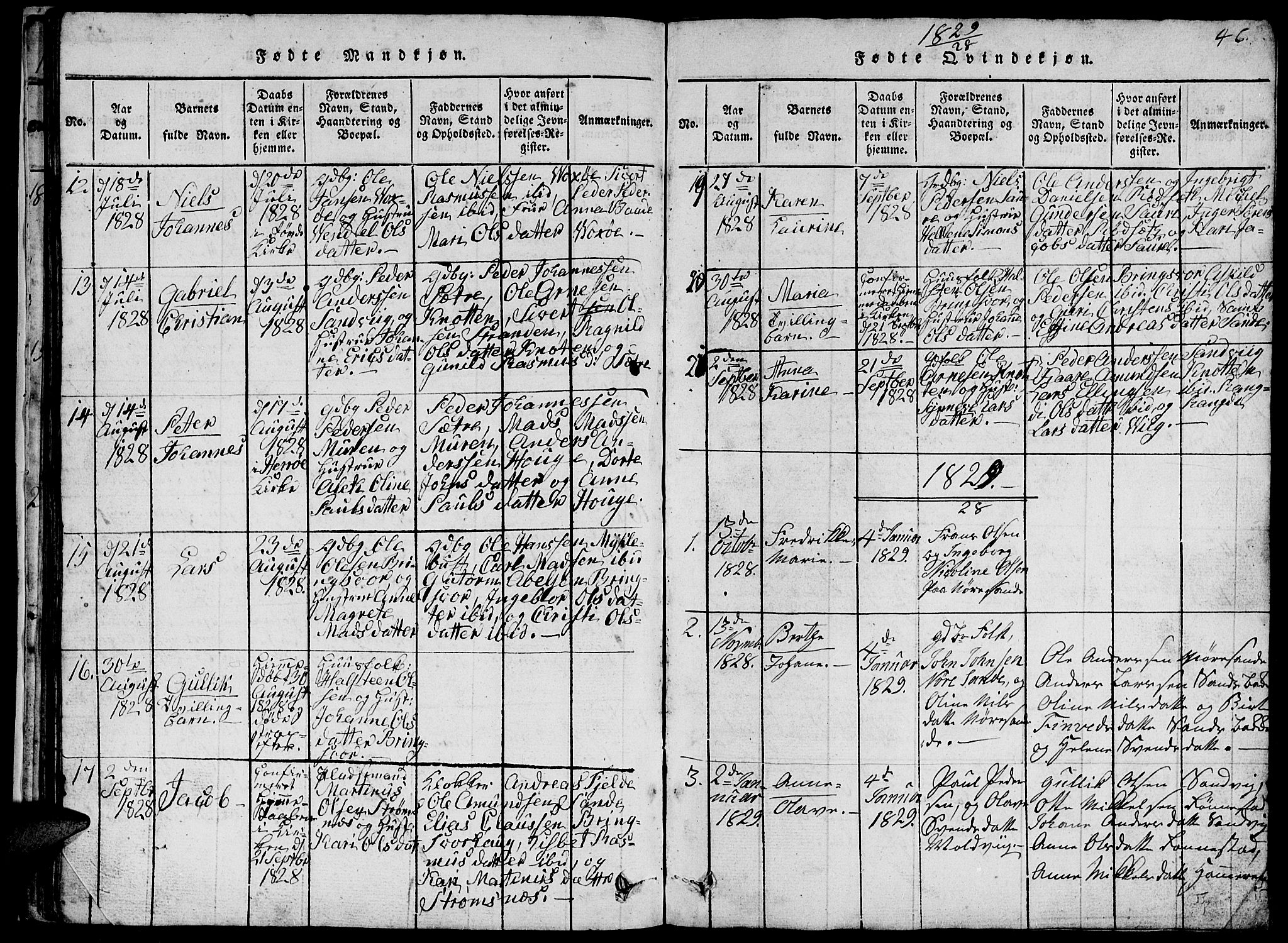 Ministerialprotokoller, klokkerbøker og fødselsregistre - Møre og Romsdal, SAT/A-1454/503/L0046: Parish register (copy) no. 503C01, 1816-1842, p. 46