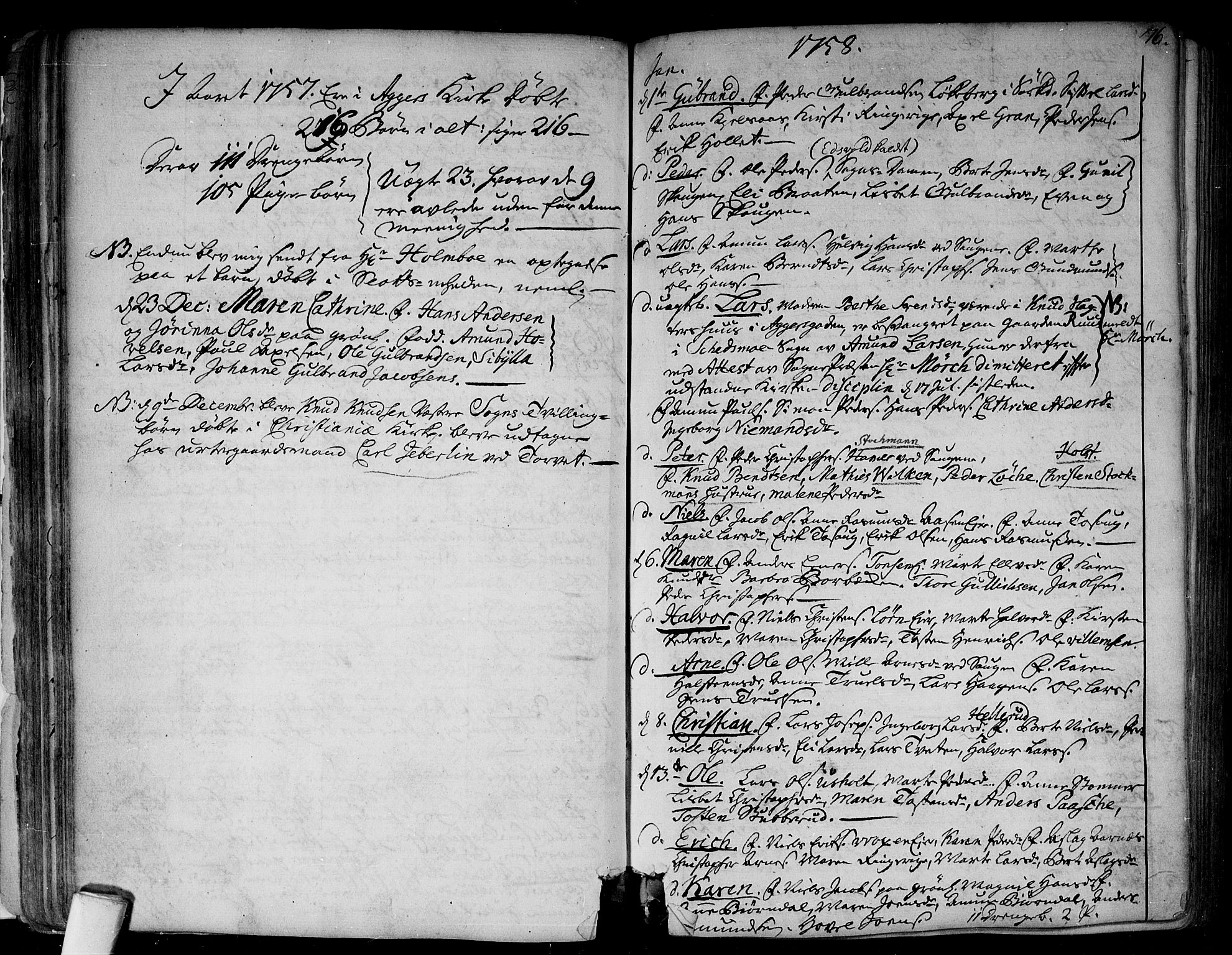 Aker prestekontor kirkebøker, SAO/A-10861/F/L0008: Parish register (official) no. 8, 1749-1765, p. 76