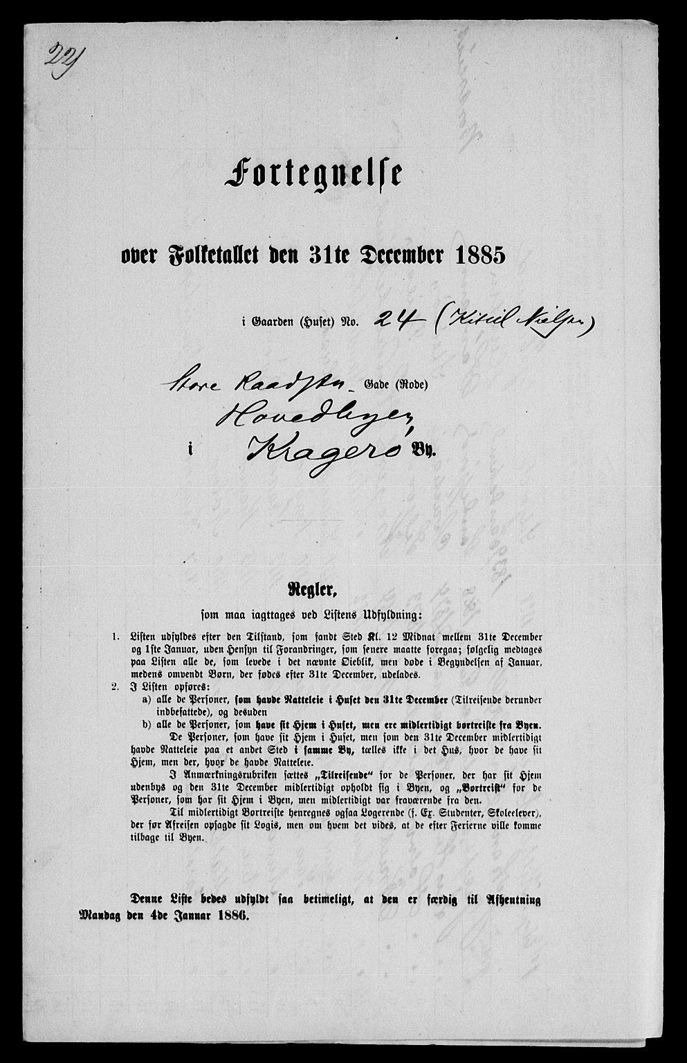 SAKO, 1885 census for 0801 Kragerø, 1885, p. 1075