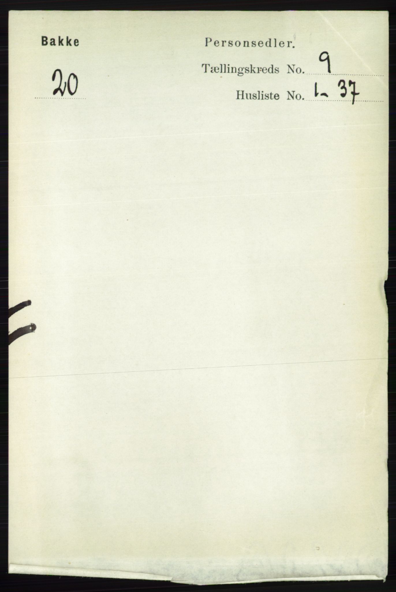 RA, 1891 census for 1045 Bakke, 1891, p. 1752